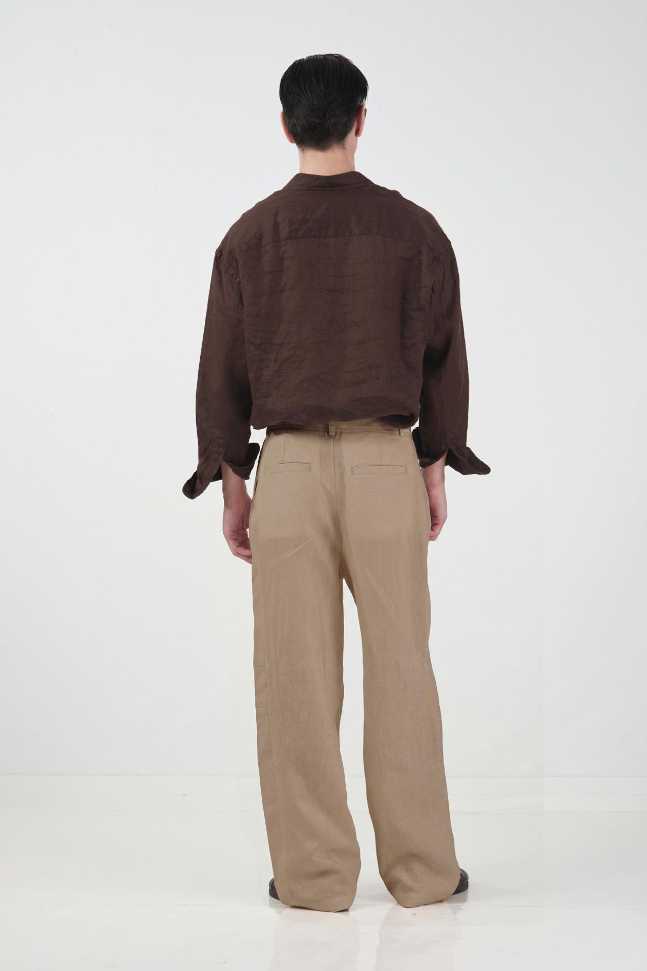 GIESTO Men's High-waist Wide-leg Woven Trousers 1