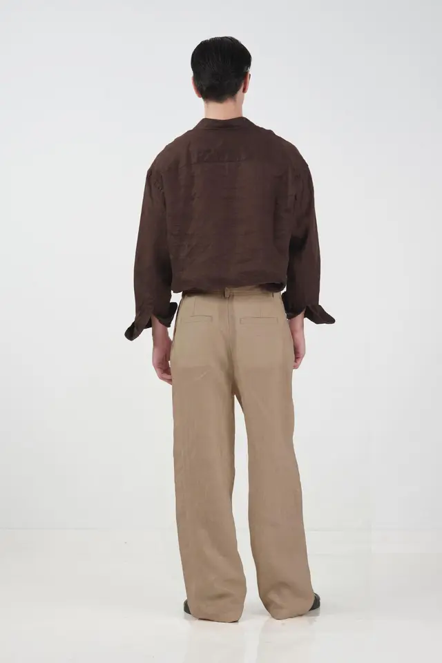 GIESTO Men's High-waist Wide-leg Woven Trousers