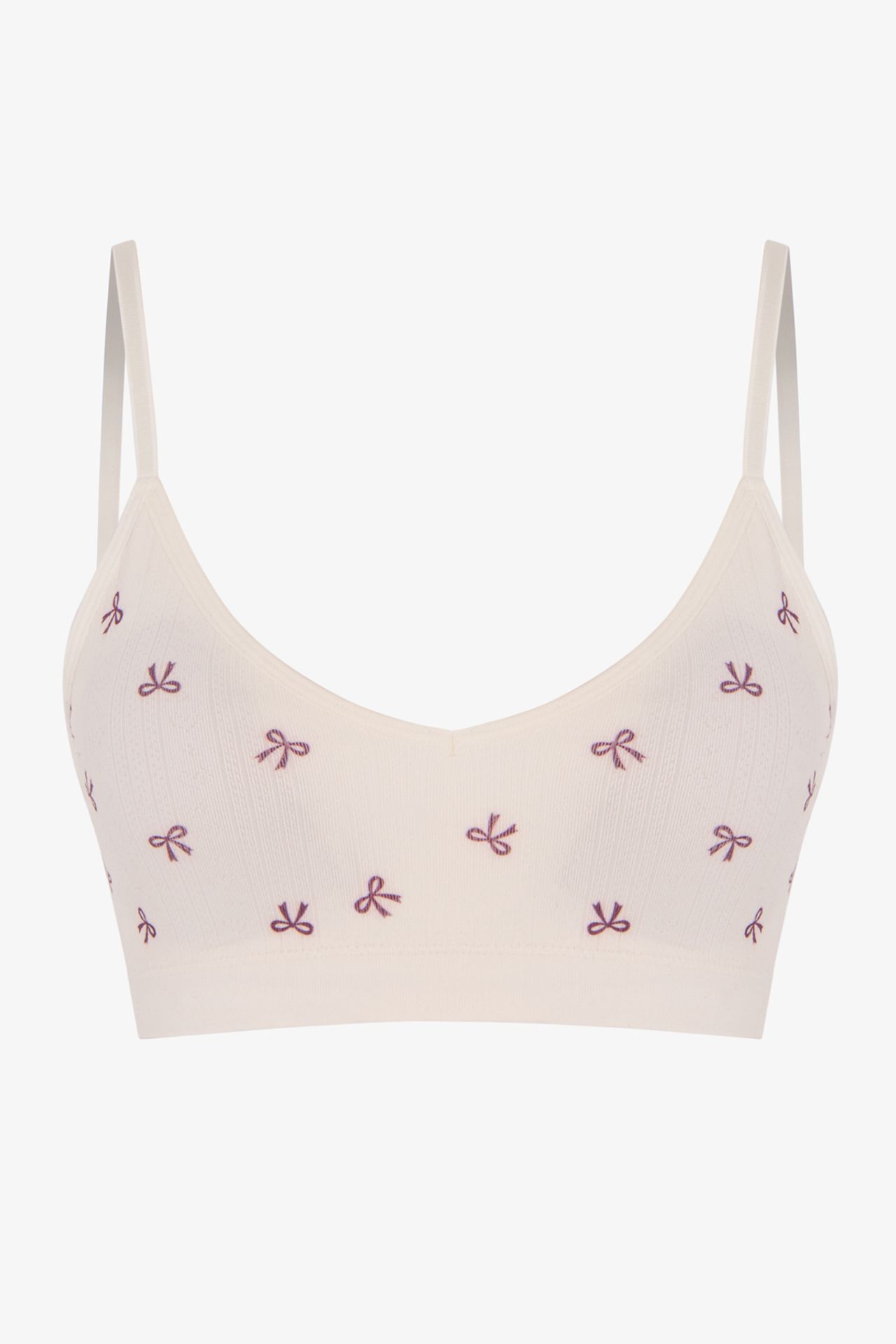 PENTI Lace Pattern Removable Padded Seamless Bralette 5