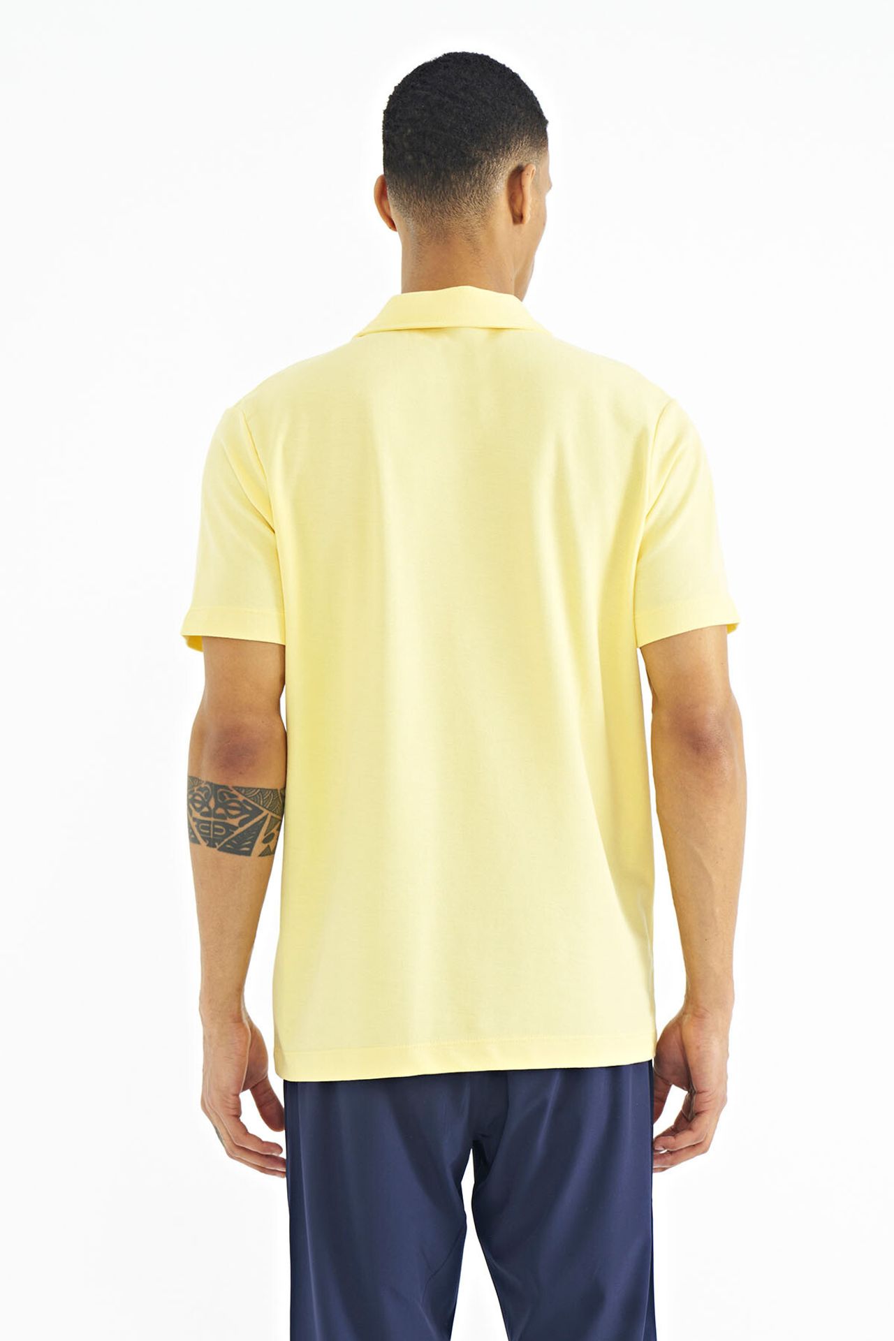 TOMMY Men's Cotton Polo T-Shirt With Text Print 5