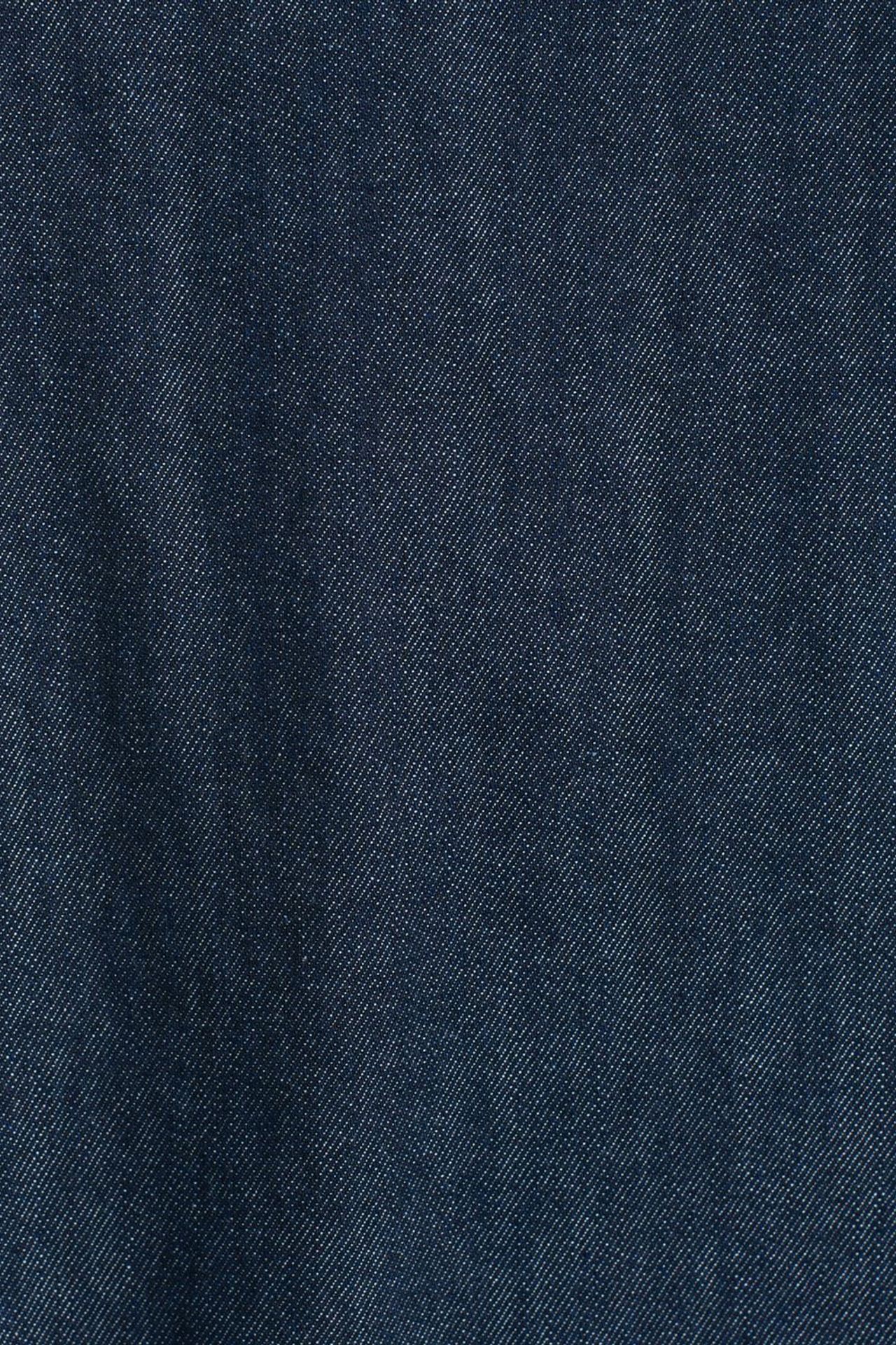 DILVIN Pamuklu Denim Midi A Kesim Elbise 4