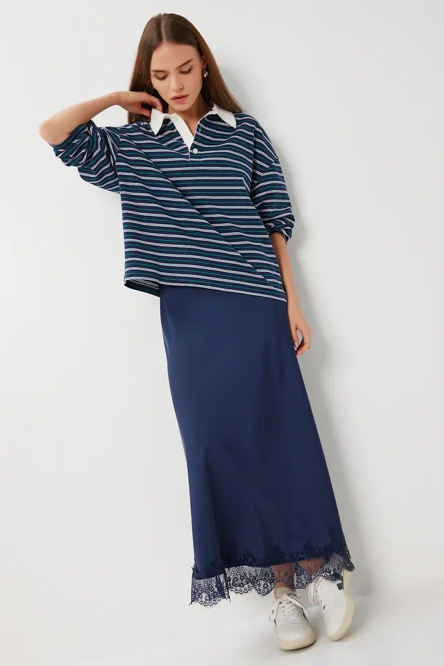ISTANBUL Pull-On Satin Long Skirt