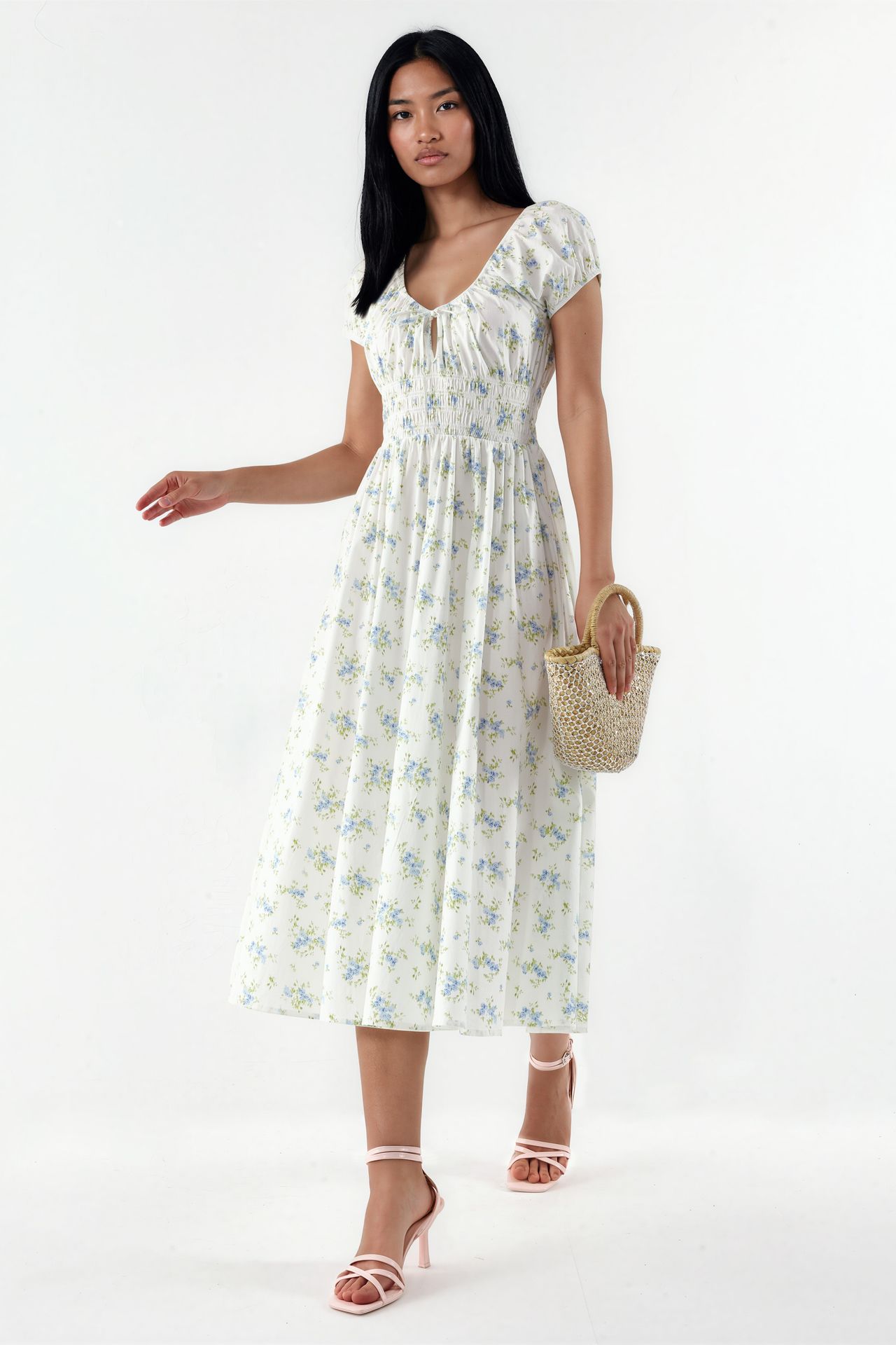 BUSEM Floral Cotton Poplin Midi Dress 1