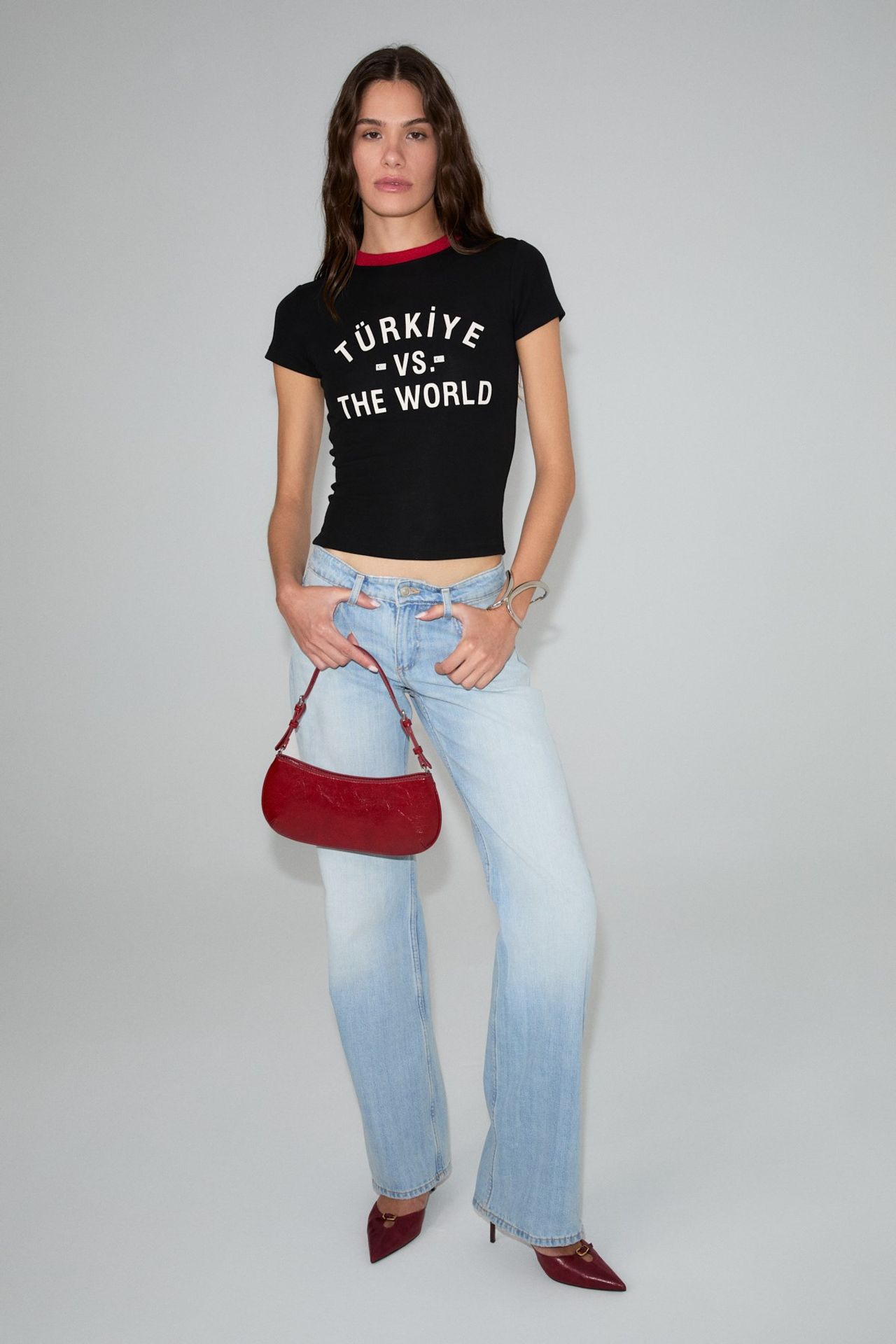 GRIMELANGE Crop Slim Fit Crew Neck T-Shirt 4