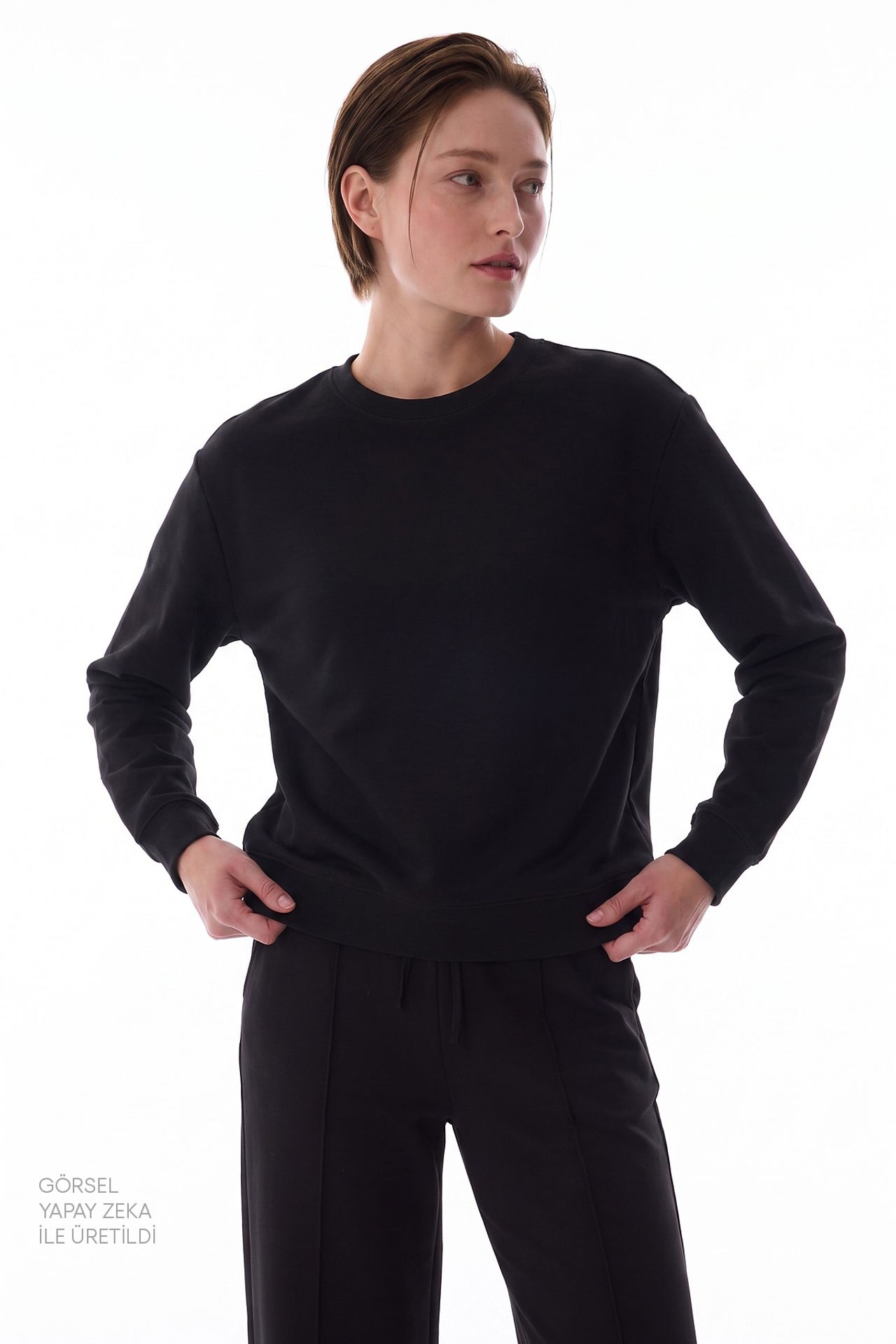 PENTI Modal Crew Neck Oversized Sweatshirt 2