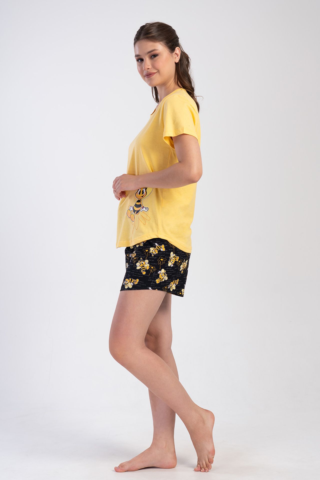YAKE Rahat Kısa 2 Parçalı Pijama Takımı 2