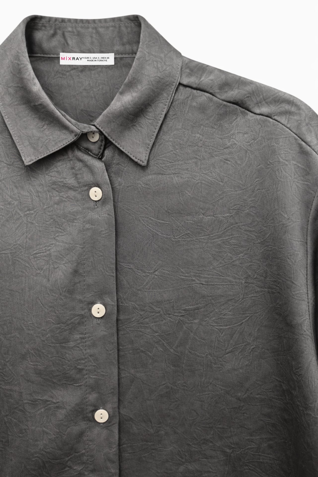 MIXRAY Regular Fit Satin Woven Button-Up Shirt 2