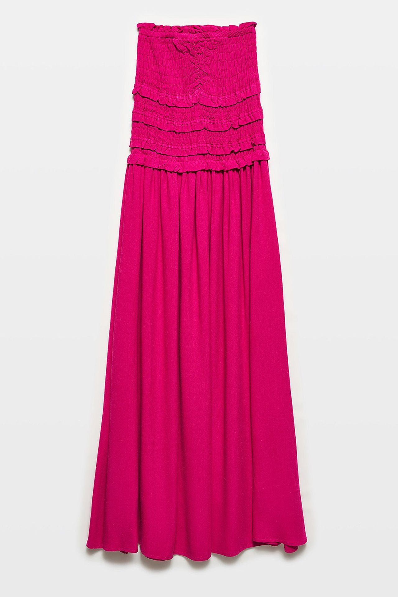 DILVIN Strapless Shirred Maxi Dress 2