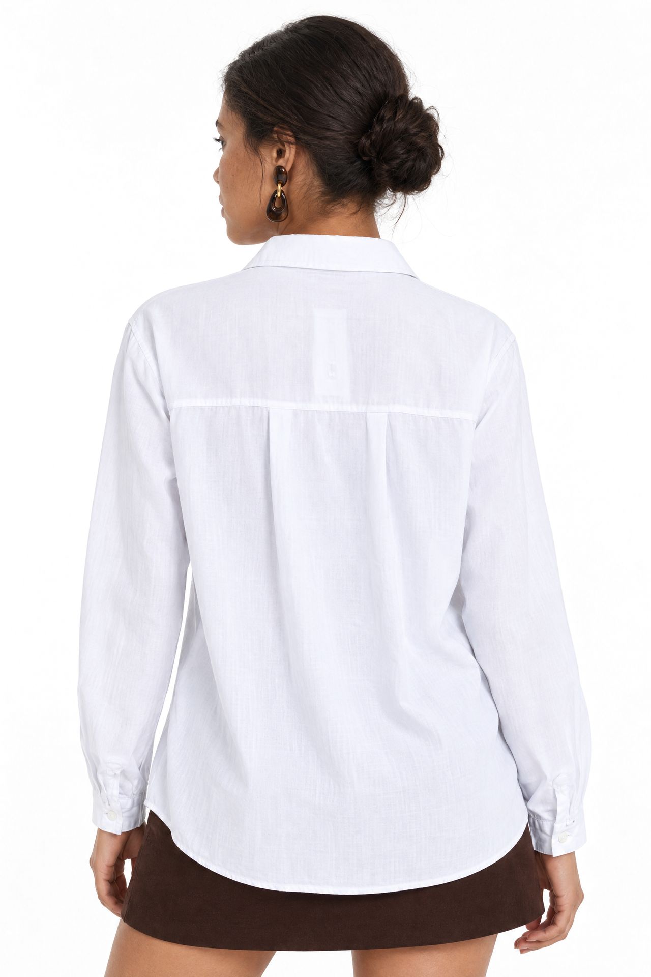 Mixray Long Sleeve Button-Up Shirt with Pocket 3