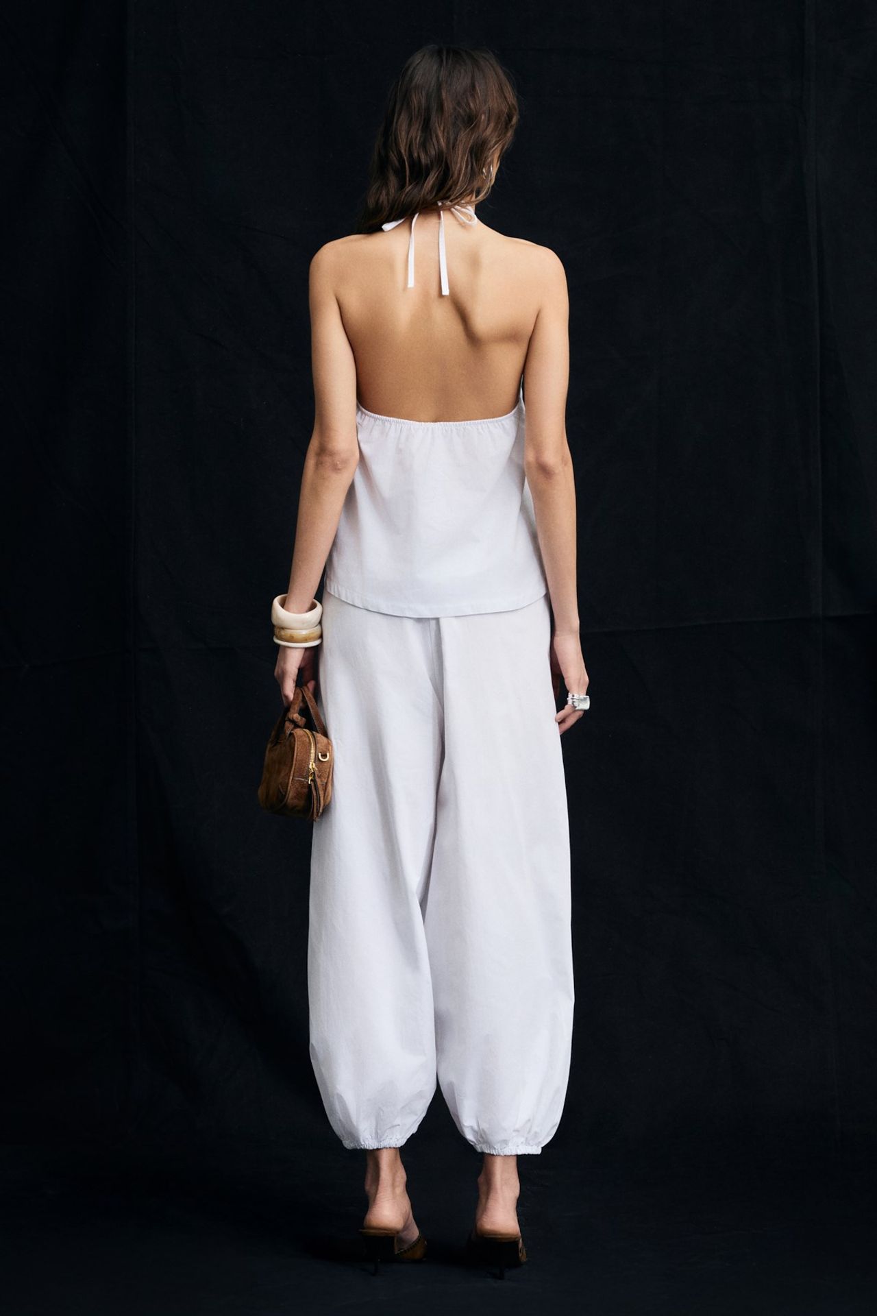 GRIMELANGE Elastic Waist Ankle Hareem Trousers 5