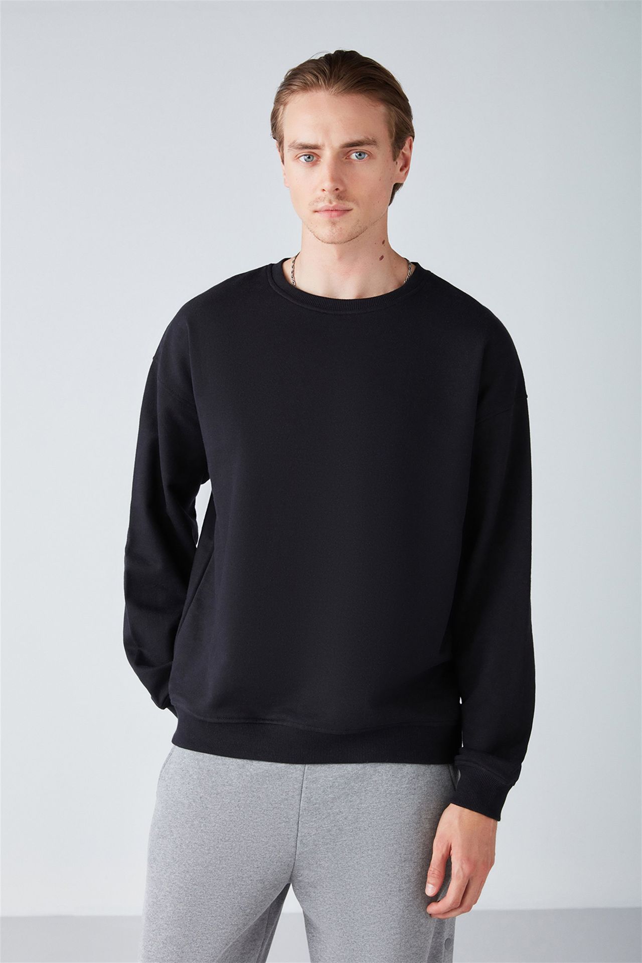 GRIMELANGE Bol Kesim Fitilli Bisiklet Yaka Sweatshirt 3