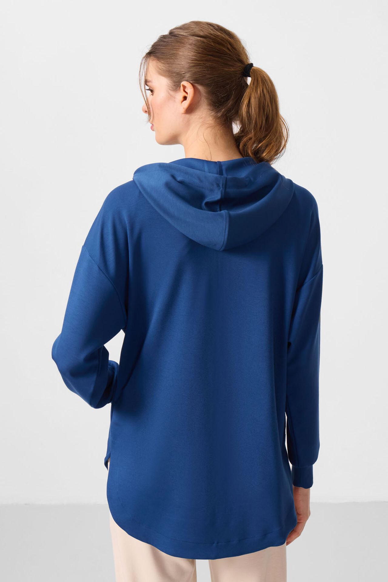 TOMMY Oversized Hooded Long Zip-front Tunic Hoodie 6
