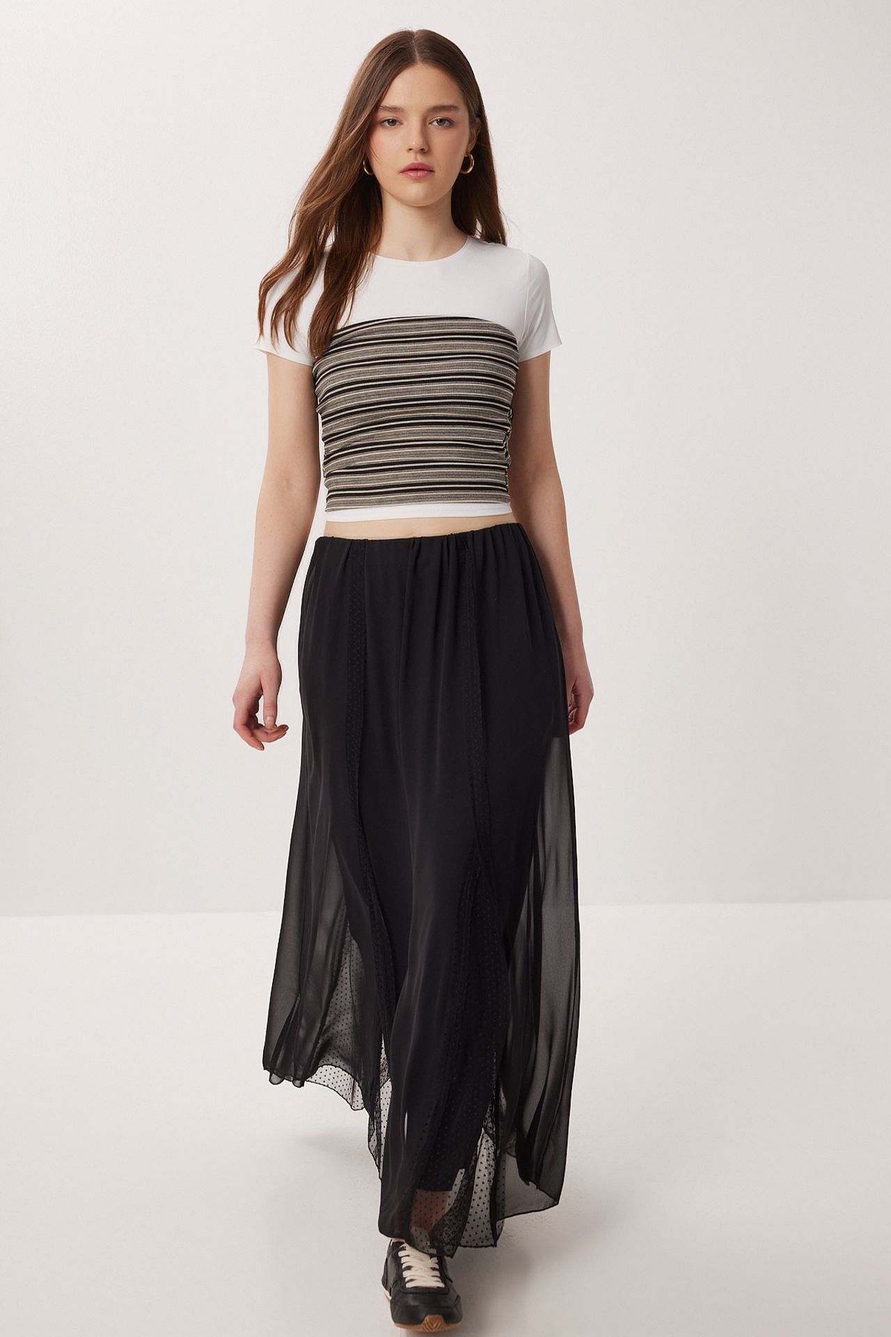 ISTANBUL High Waist Maxi Skirt in Chiffon 1