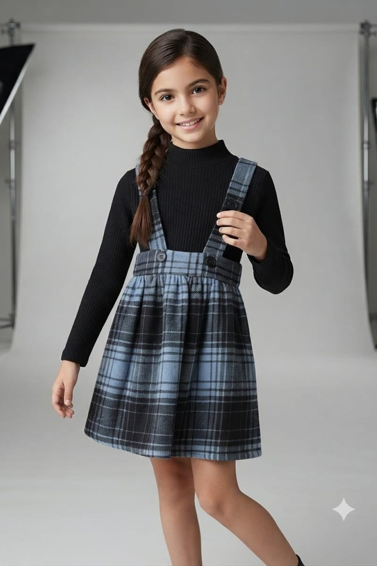 HİLAL AKINCI KİDS Plaid Sleeveless Button Jumpsuit 2