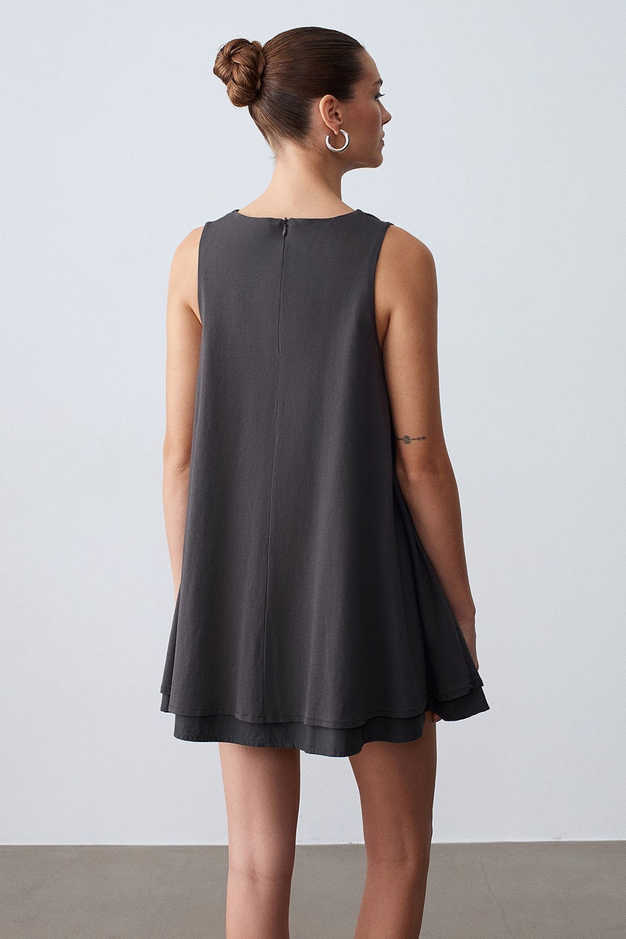 DILVIN Cotton Poplin Sleeveless Mini Shift Dress 2