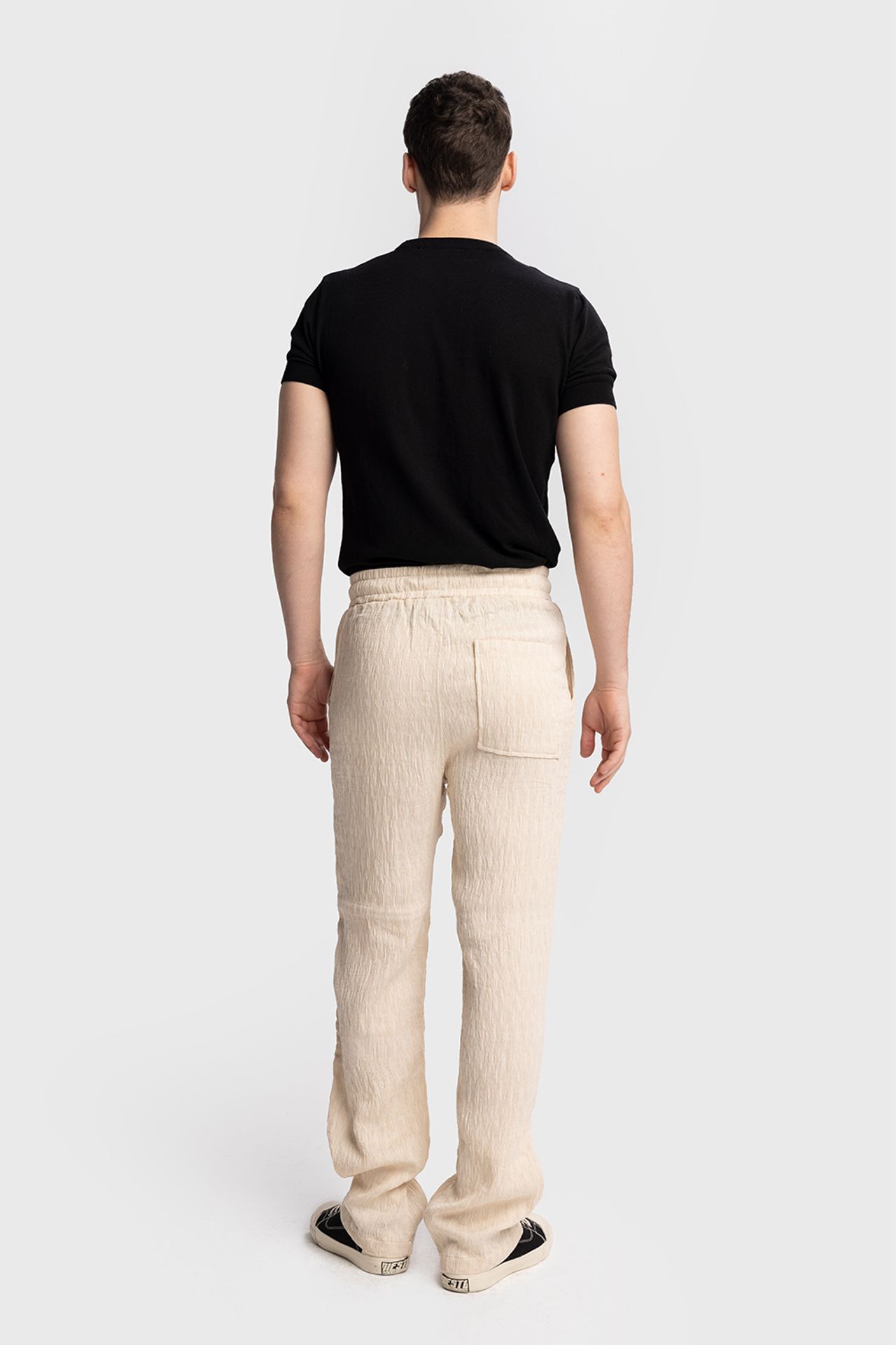 GIESTO Textured Regular Fit Drawstring Waist Pants 4