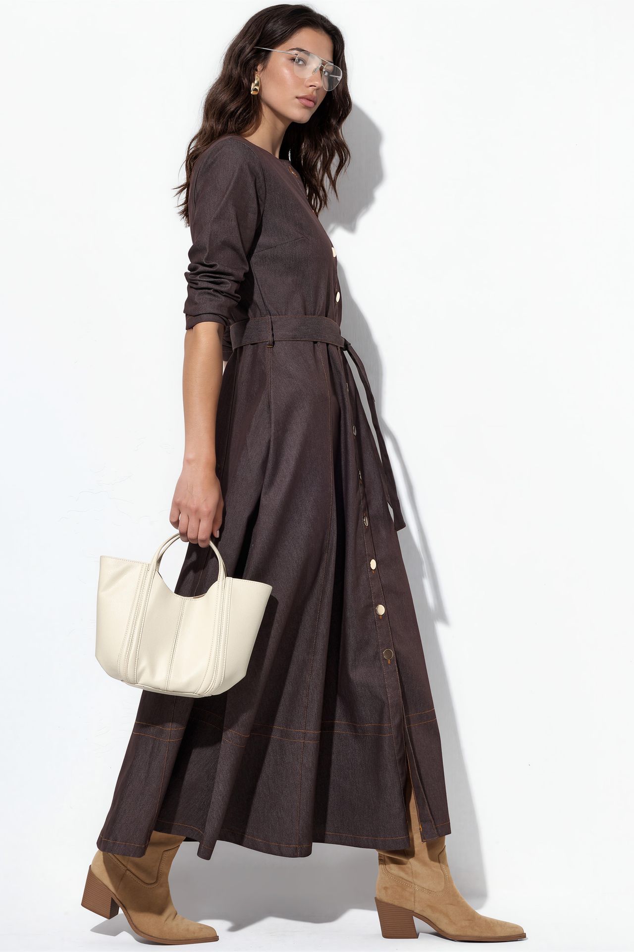 BDART Belted Denim Midi Dress