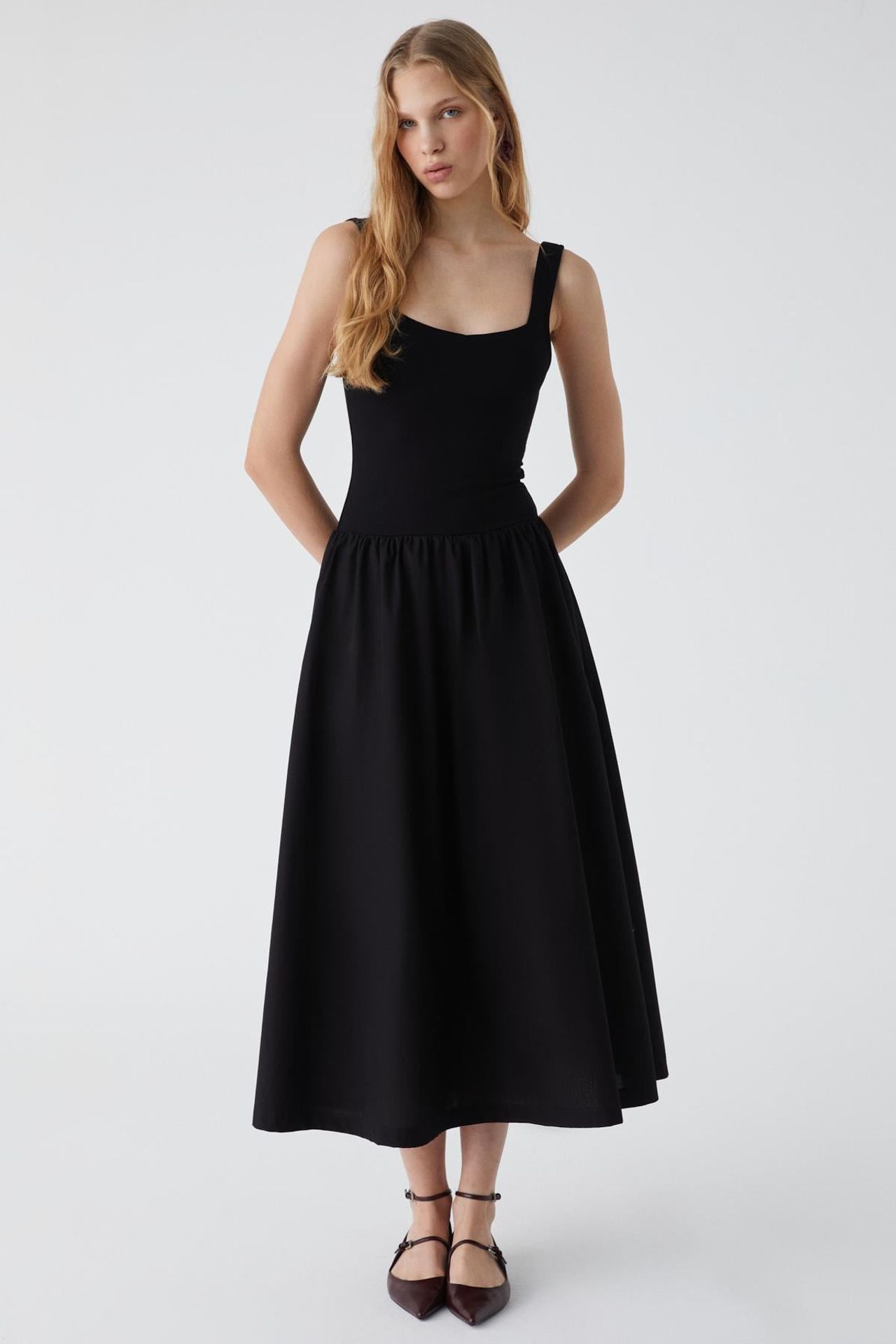 GRIMELANGE Square Neck Midi Dress 1