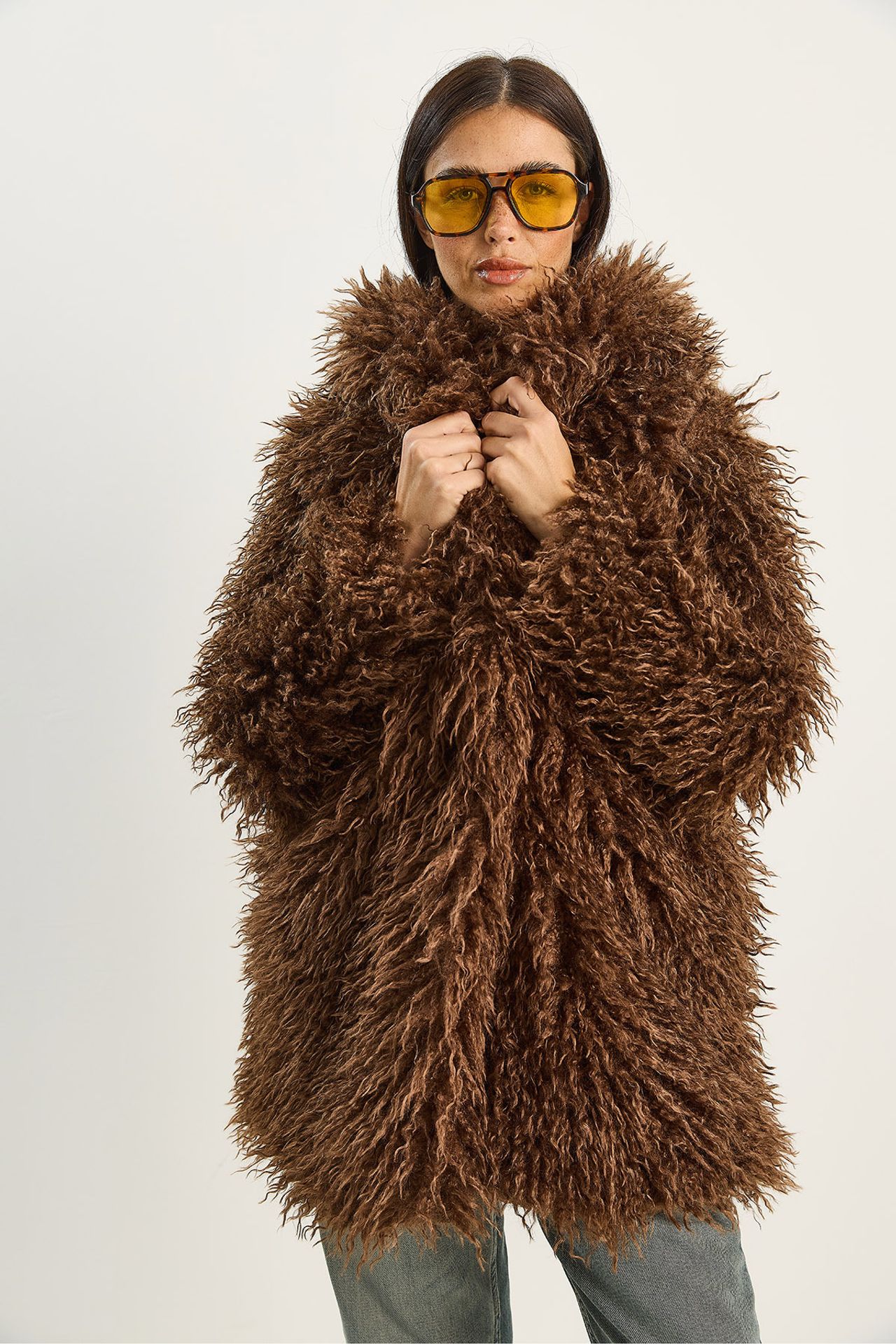 LUCCI Oversize Hooded Faux Fur Jacket 5