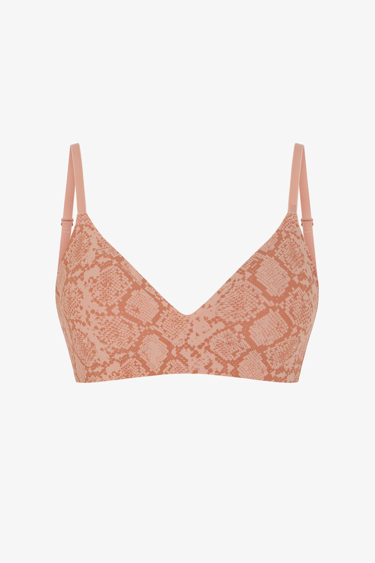 PENTI No-Show Tattoo Effect Triangle Snake Print Removable Pad Bra 1