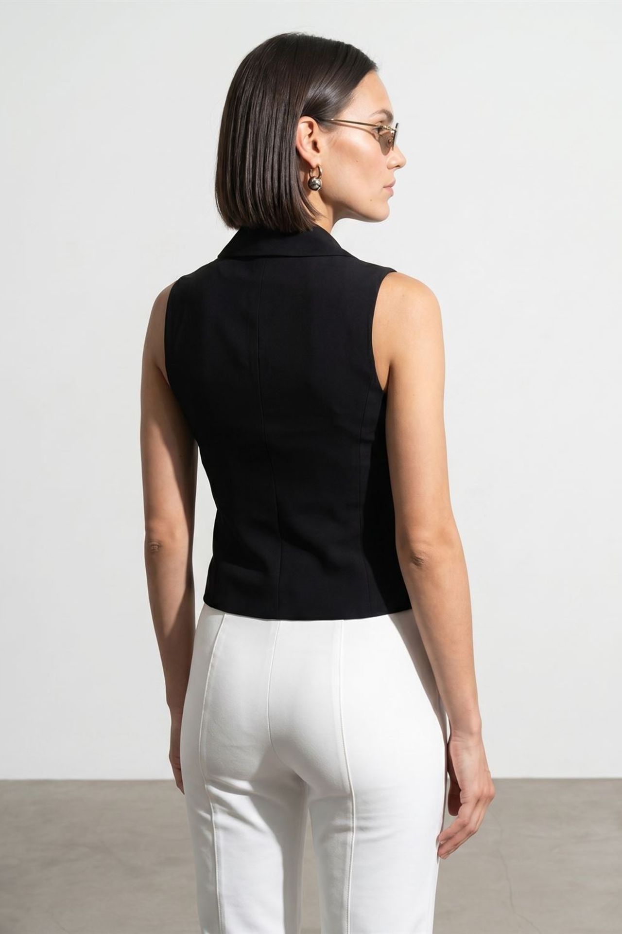 DILVIN Women's Shawl-collar Woven Waistcoat 3