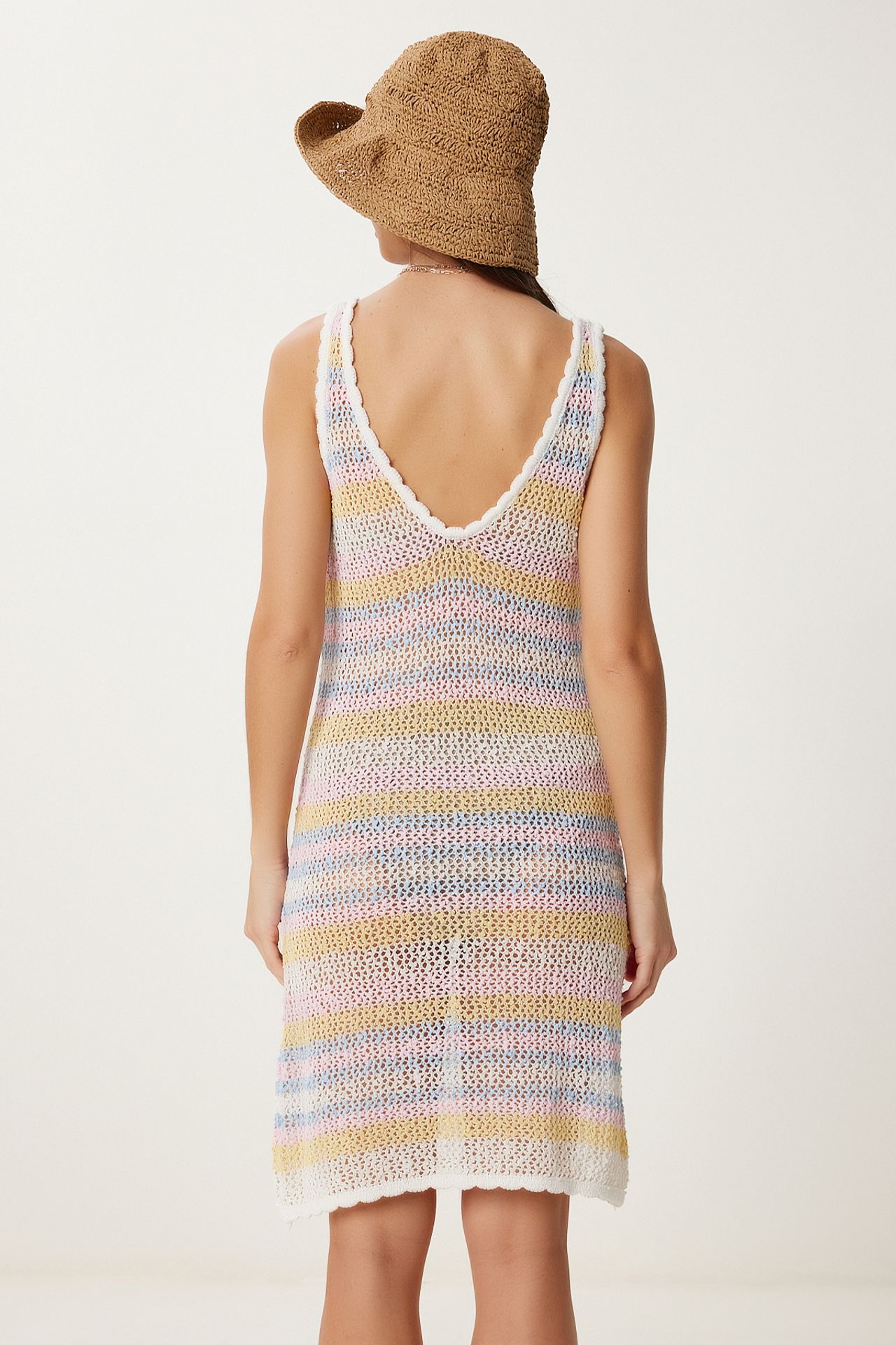 ISTANBUL Striped V-Neck Bodycon Knit Dress 4