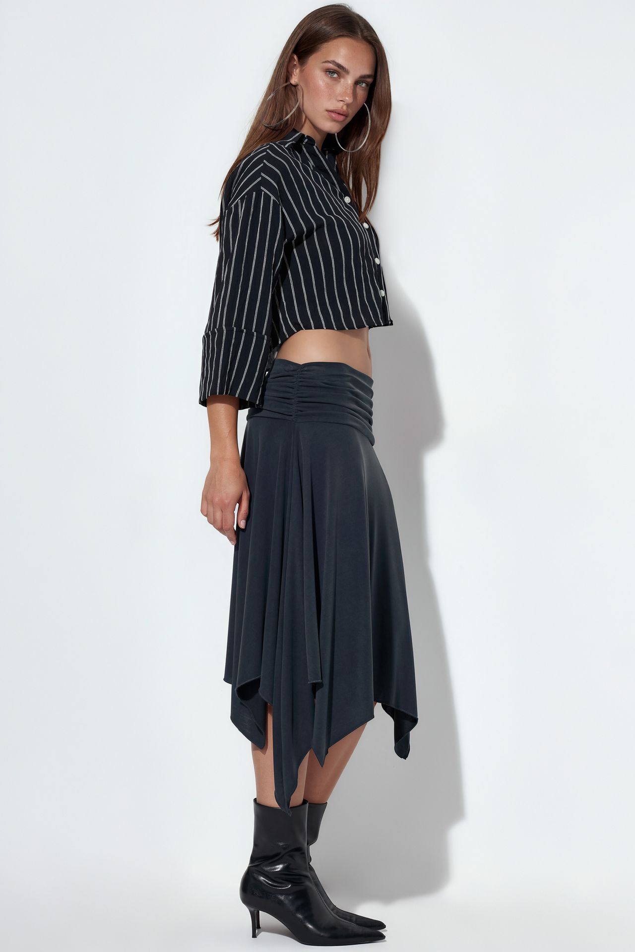 BUSEM High-Waist A-Line Midi Skirt 2