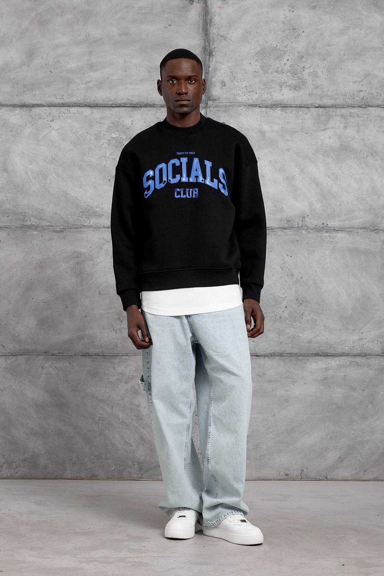 NOMARC Baskılı Geniş Kesim Bisiklet Yaka Sweatshirt 3