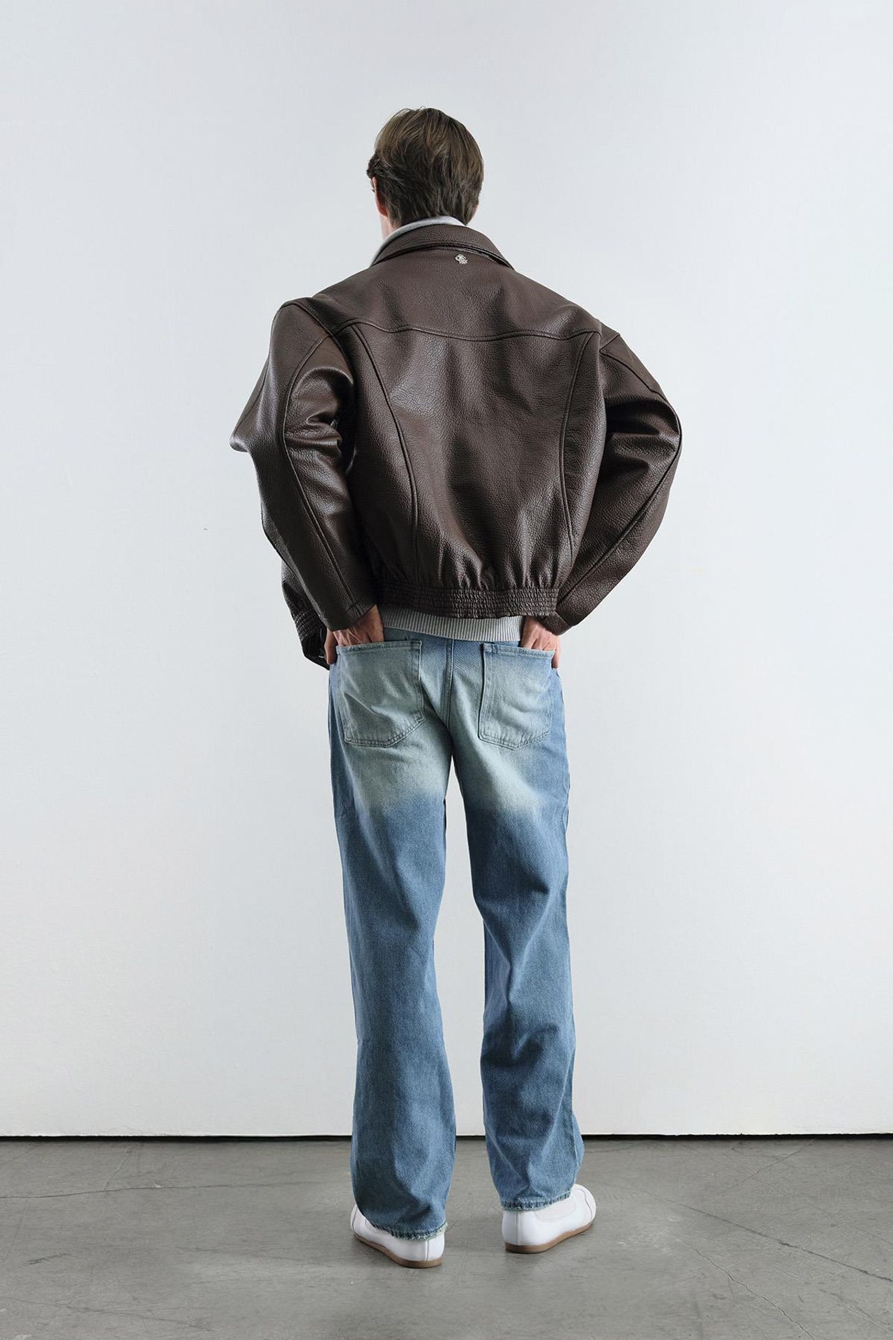 GIESTO Short Faux Leather Zip Jacket 3