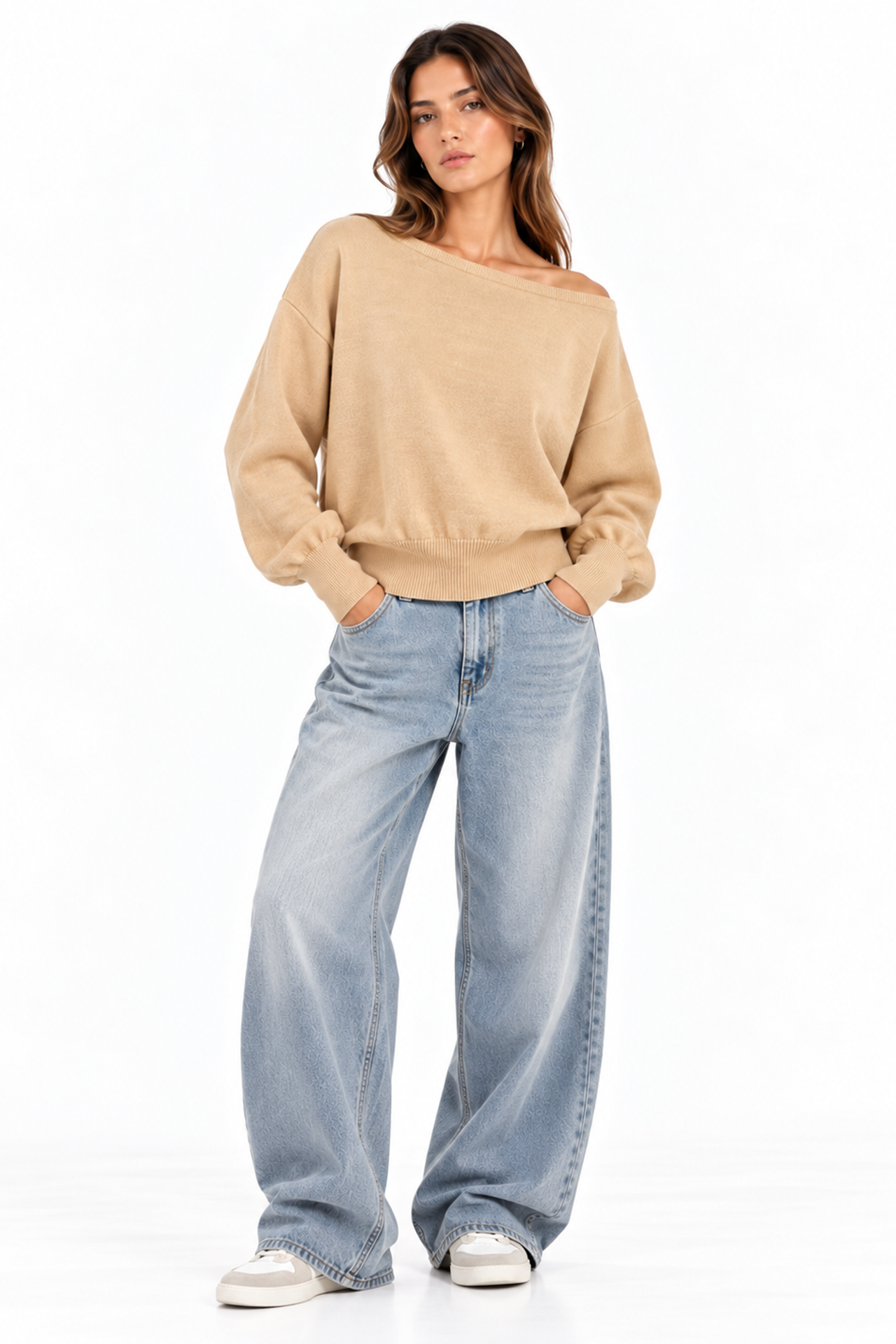 Mixray Ribbed Boat Neck Sweater 2