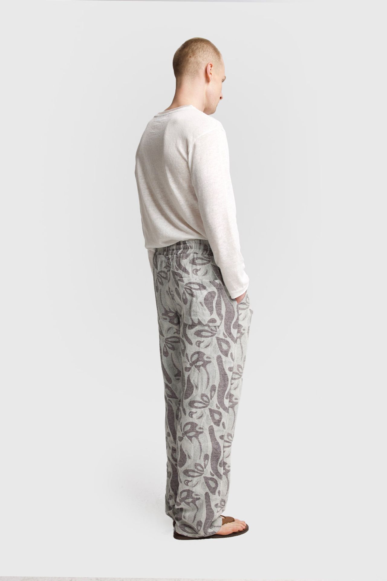 GIESTO Men's Cotton Floral Knit Pants 2
