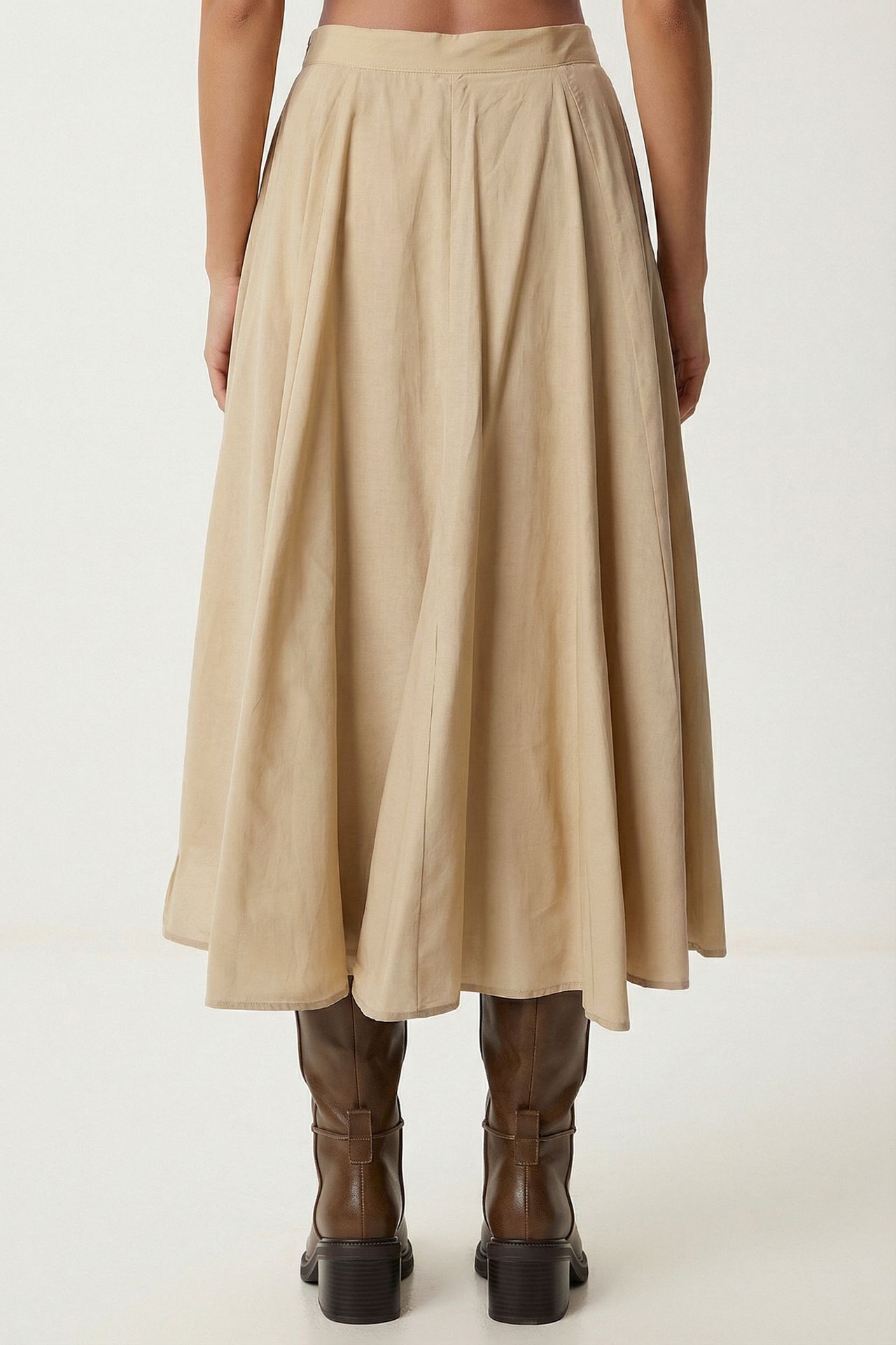 ISTANBUL High Waist A-Line Midi Skirt 4
