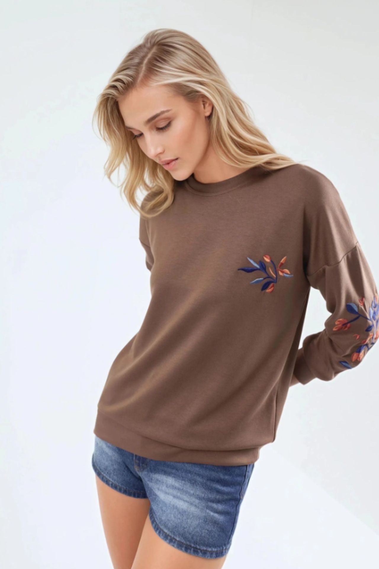 BERSAN Kadın Bisiklet Yaka Sweatshirt 1