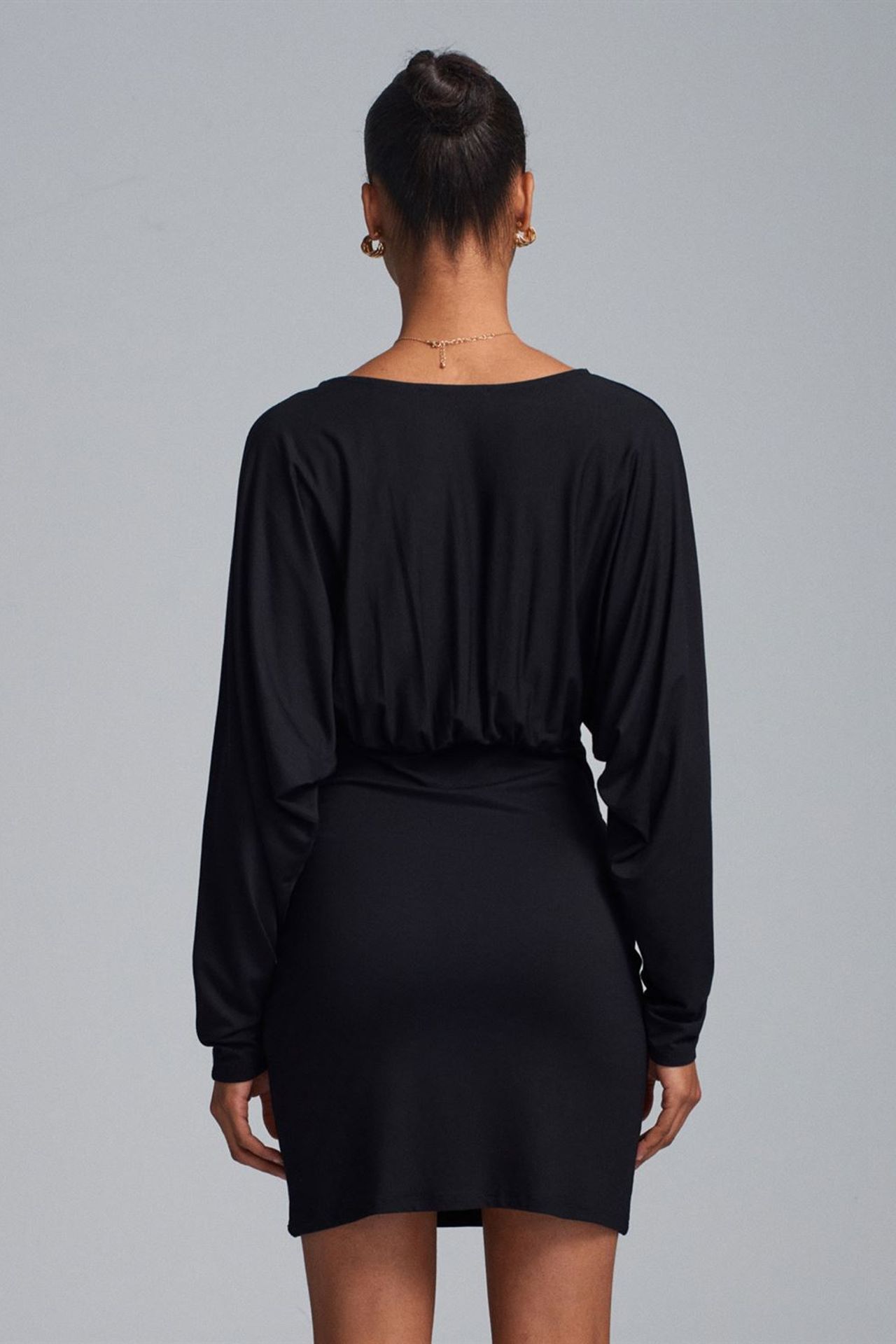 DILVIN Bodycon Mini Dress With Drape 2