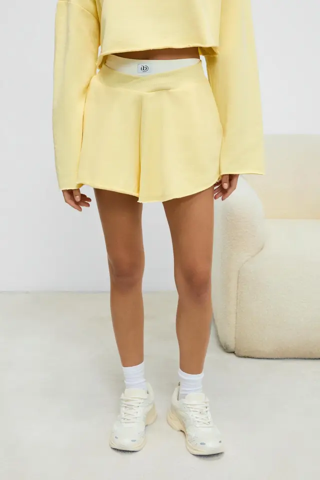 GRIMELANGE High Waist Wide-Leg Sweat Shorts