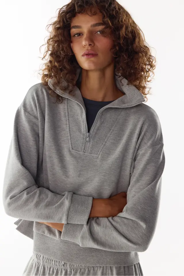 PENTI Half-Zip Brushed Sweatshirt
