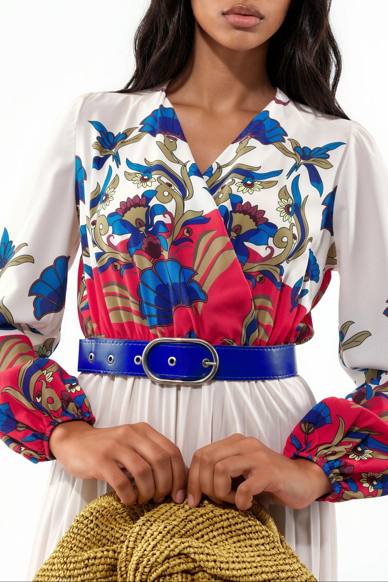 MSN Floral Midi Dress With Belt 4