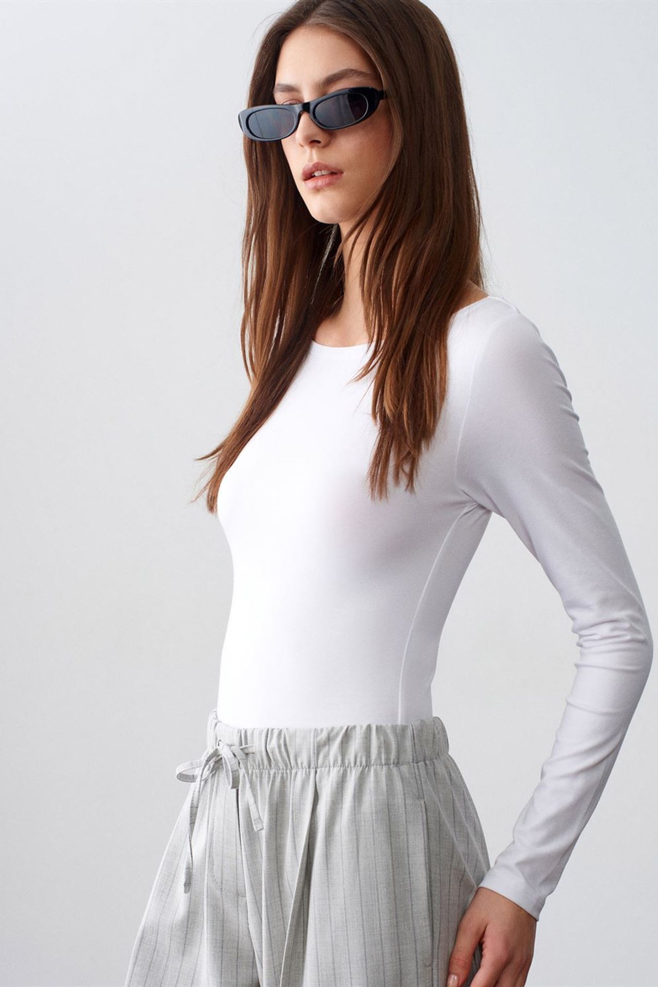 DILVIN Slim Fit Kayık Yaka Body 3