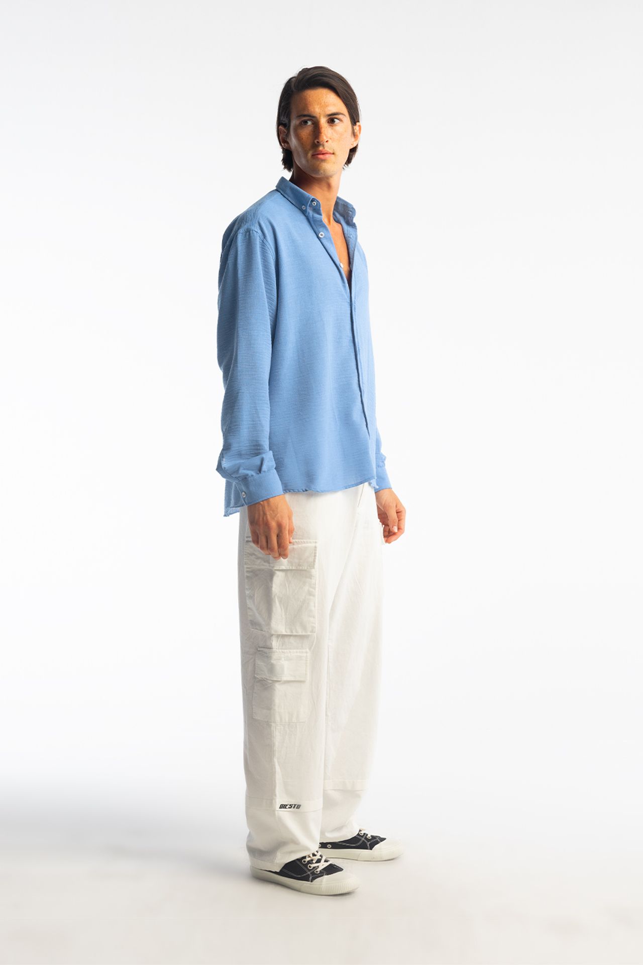 GIESTO Oversized Button-Up Long Sleeve Shirt 4