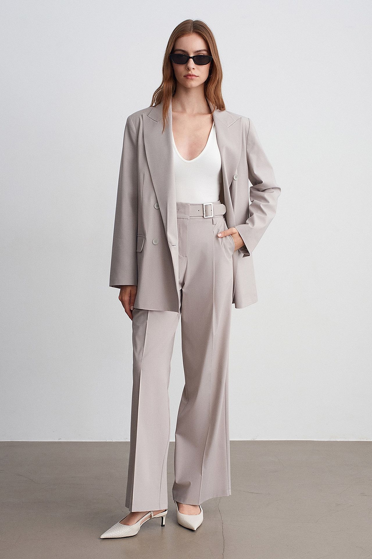 DILVIN Belted Wide-Leg Woven Trousers 1