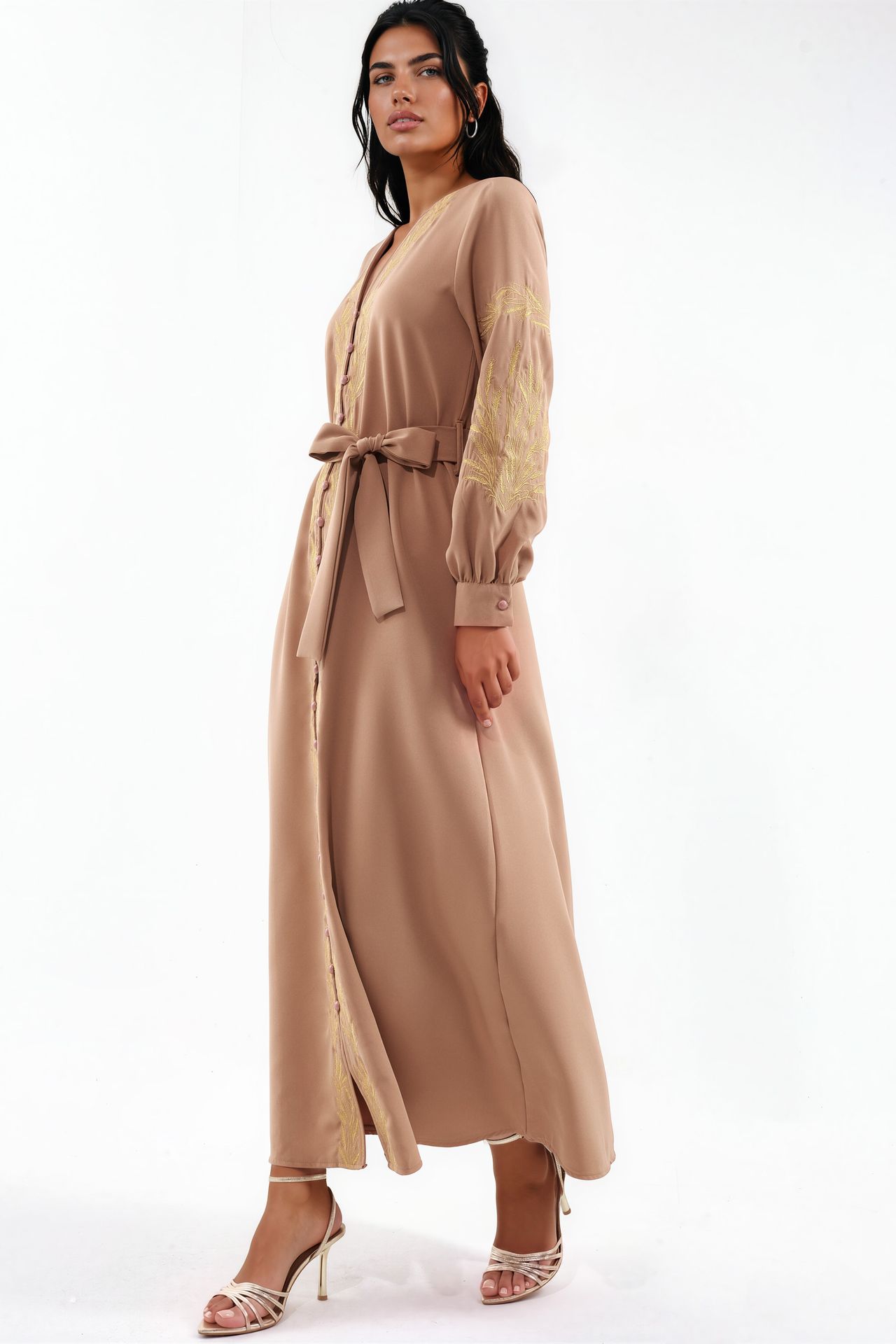 MSN Embroidered V-Neck Maxi Dress 2