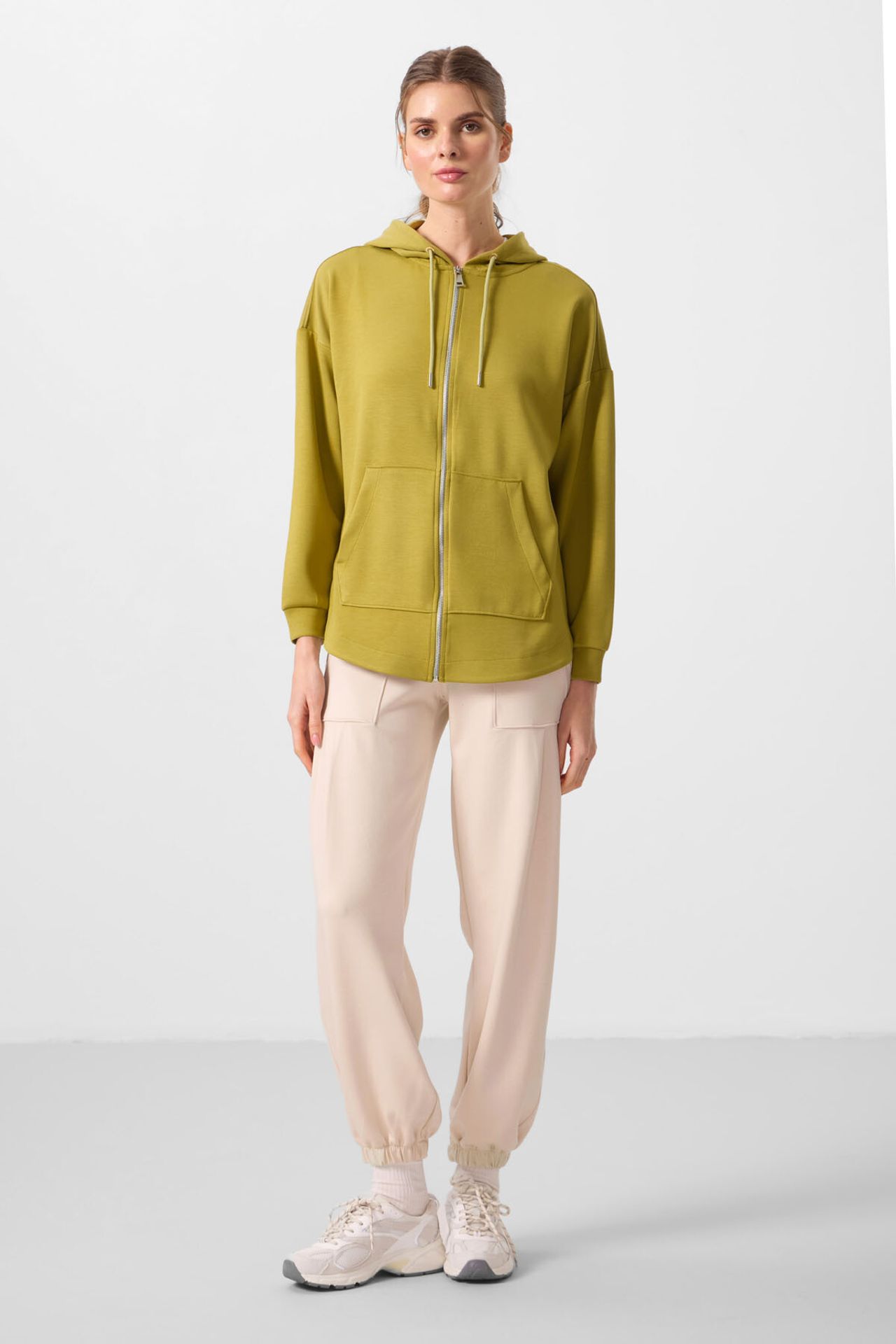 TOMMY Oversized Hooded Long Zip-front Tunic Hoodie 3