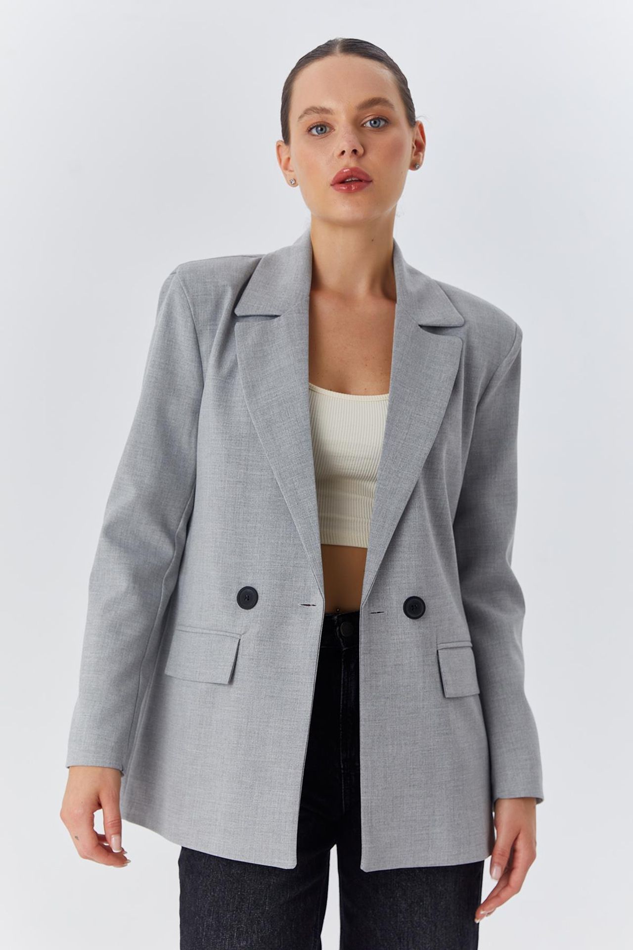 Mixray Long Sleeve Buttoned Blazer 3