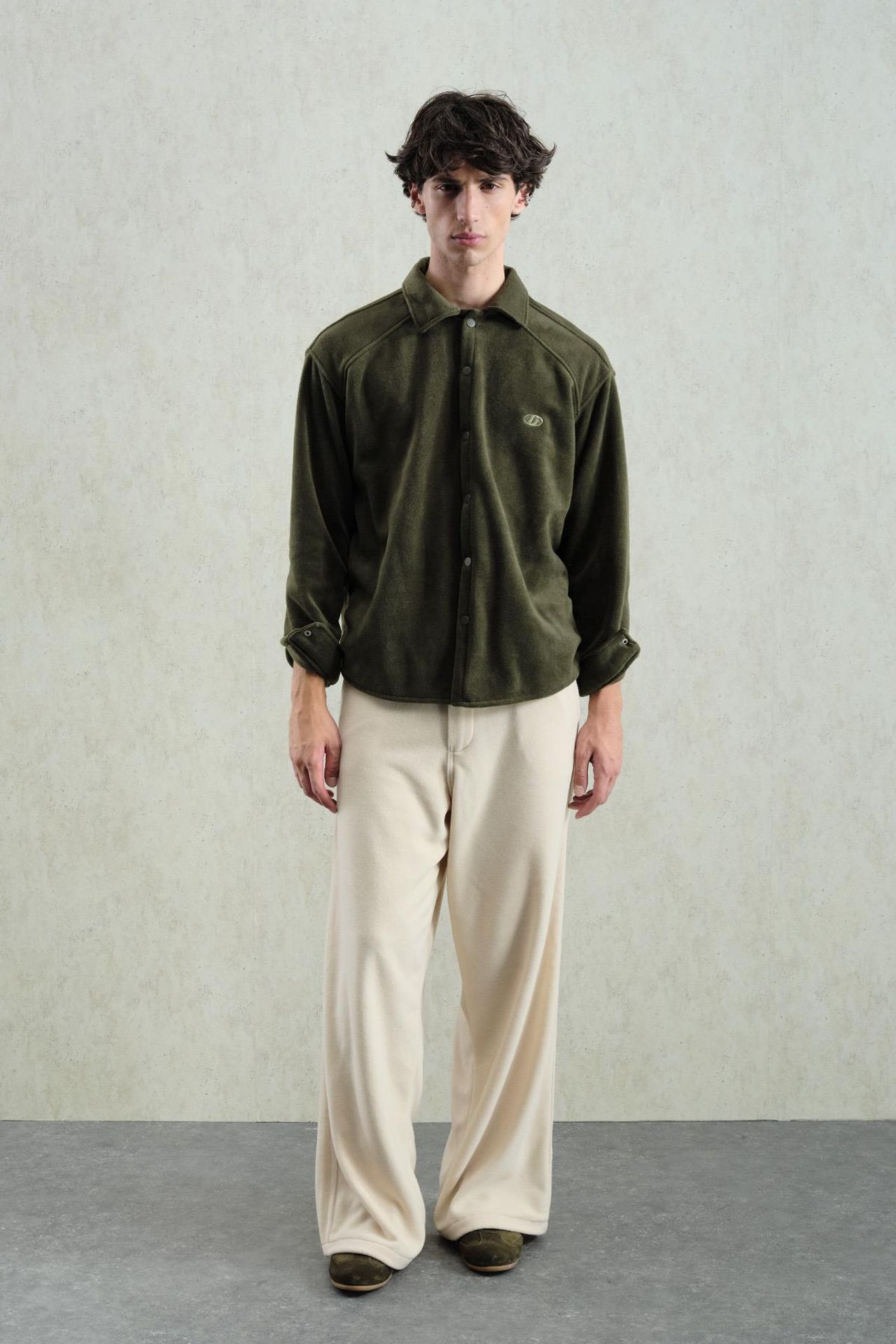 GIESTO Comfort Fit Textured Long Sleeve Shirt with Embroidery 1