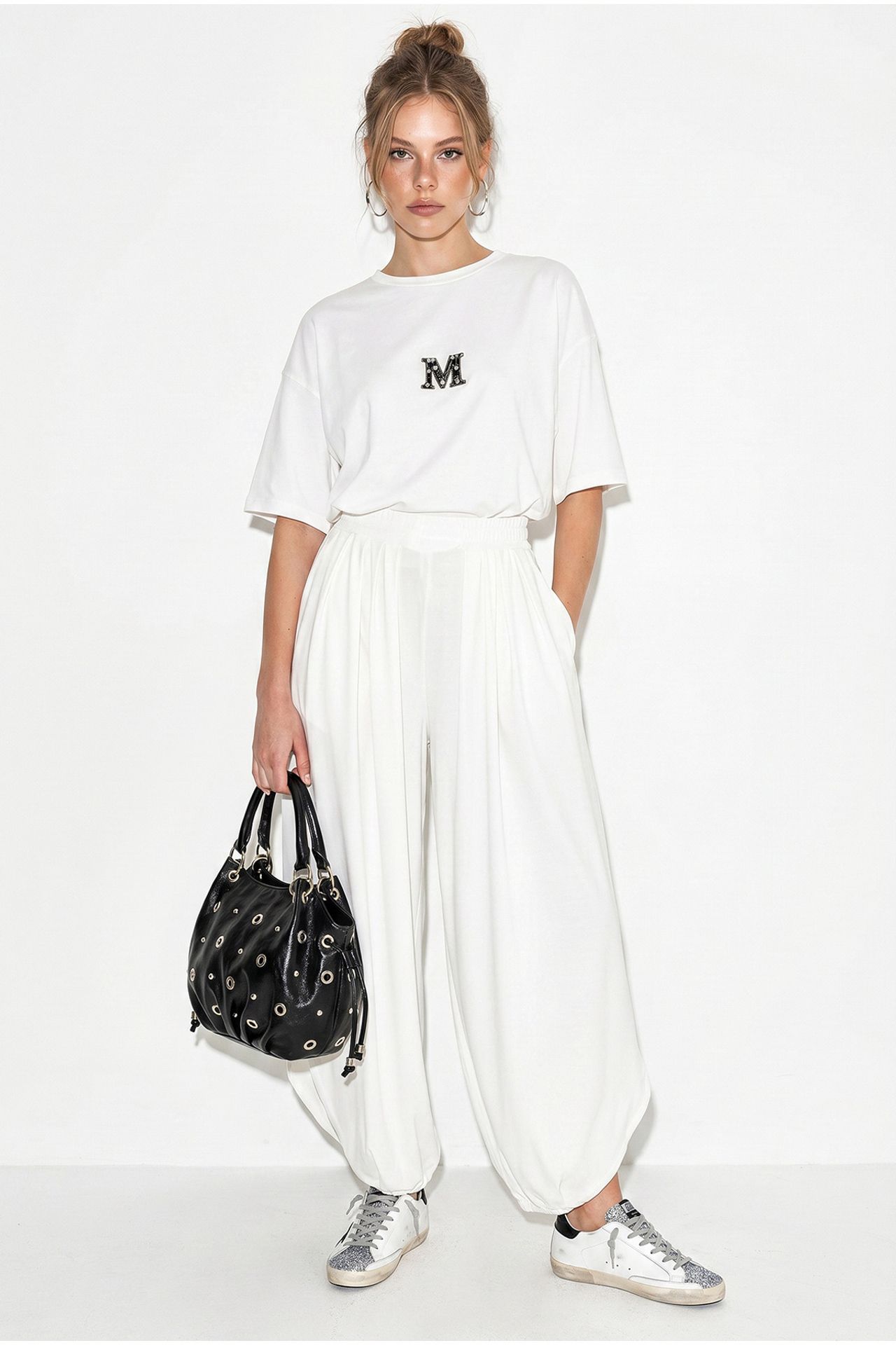 LUCCI Oversized Crew Neck T-shirt And Wide-leg Trouser Set 3