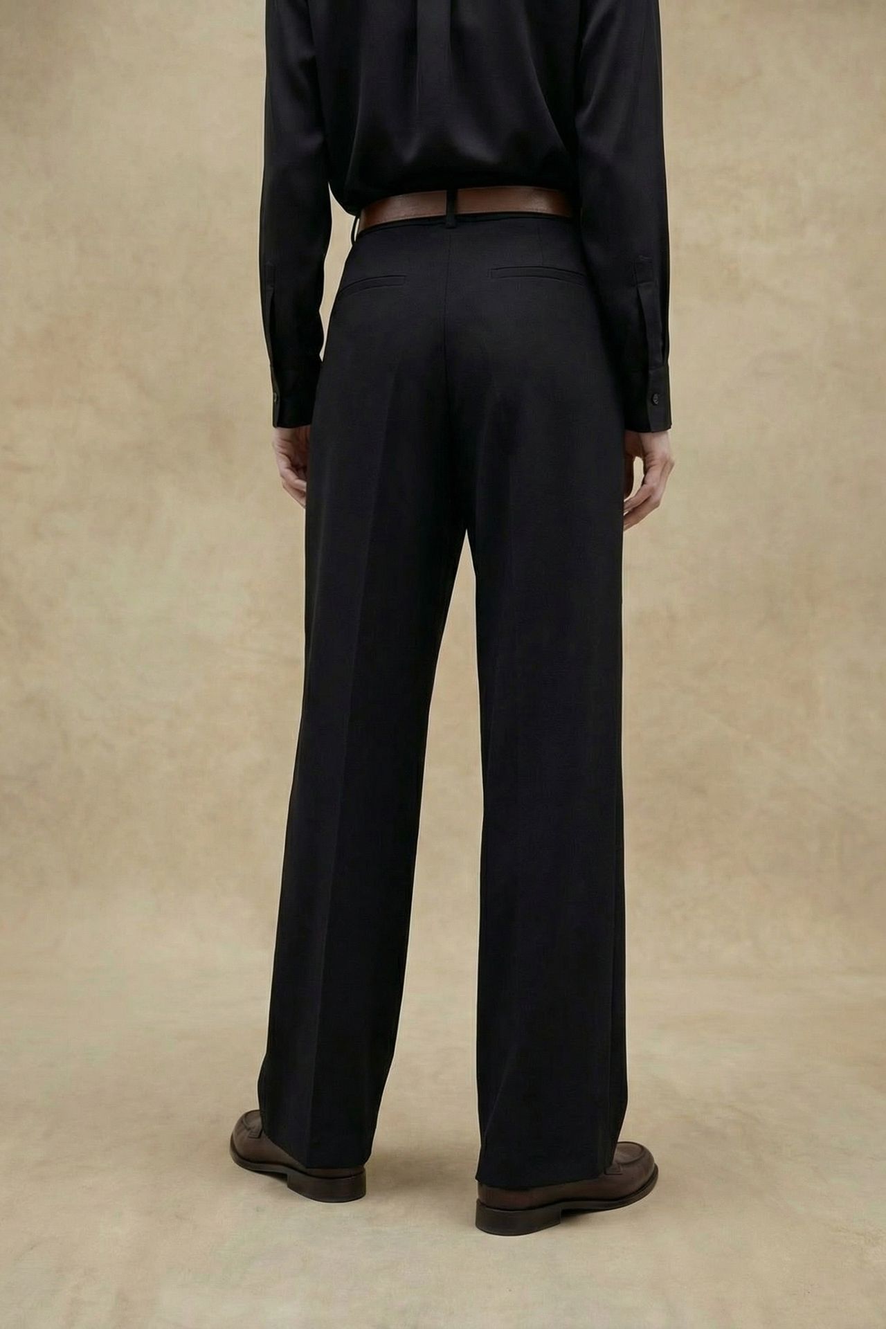 MY FASHION High Waist Pleated Wide Leg Trousers