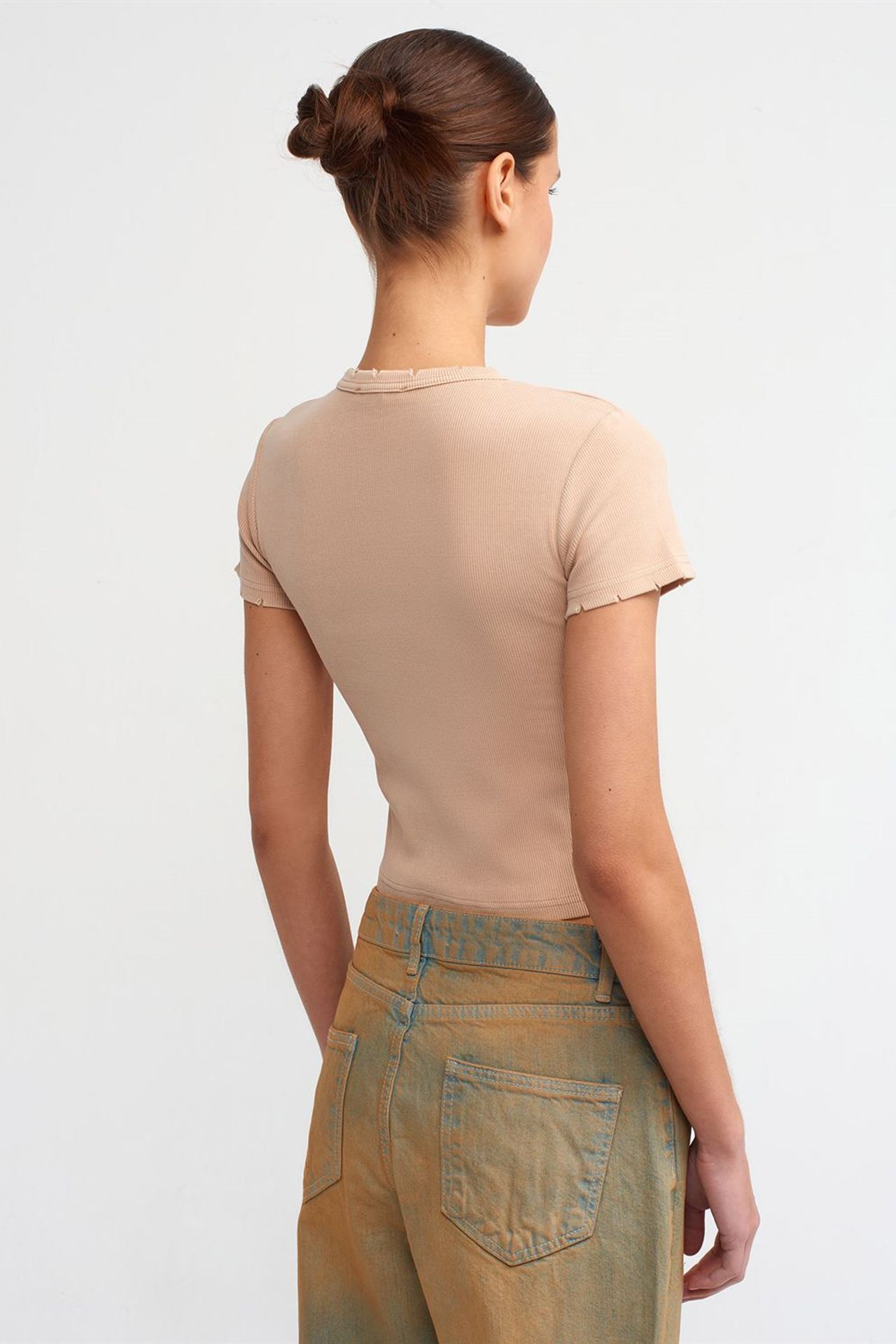 DILVIN Kadın Slim Fit Kısa Tişört 2