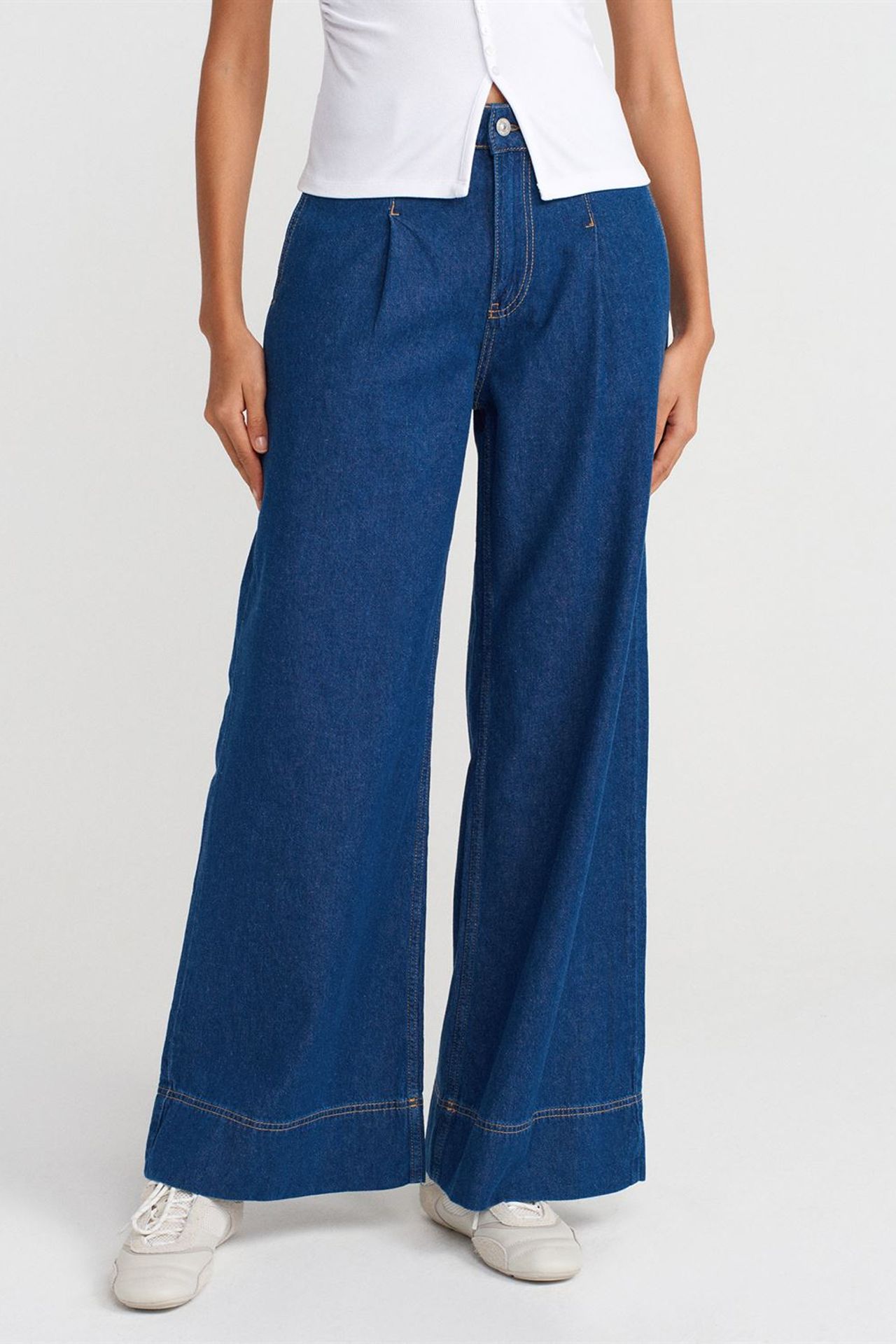 DILVIN High-Waist Wide-Leg Cotton Denim Jeans