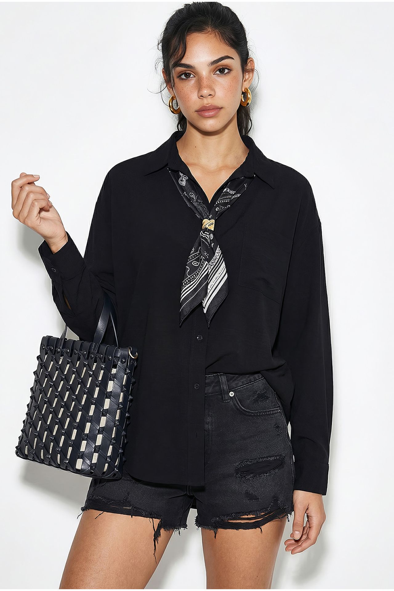 LUCCI Loose-Fit Button-Front Shirt With Pocket 2