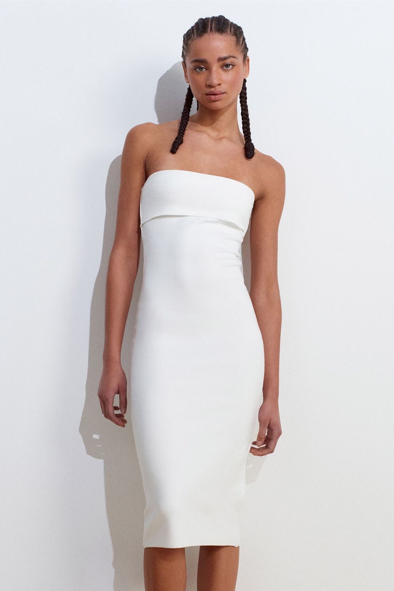 DILVIN Askısız Bodycon Midi Elbise 3
